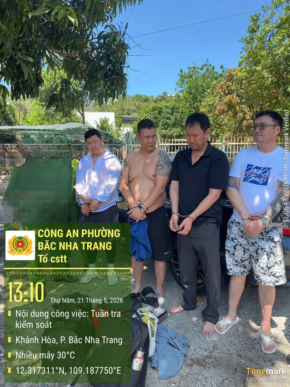 Công an phường Bắc Nha Trang truy xét, bắt giữ các đối tượng Người nước ngoài nghi vấn trộm cắp tại Thành phố Hồ Chí Minh