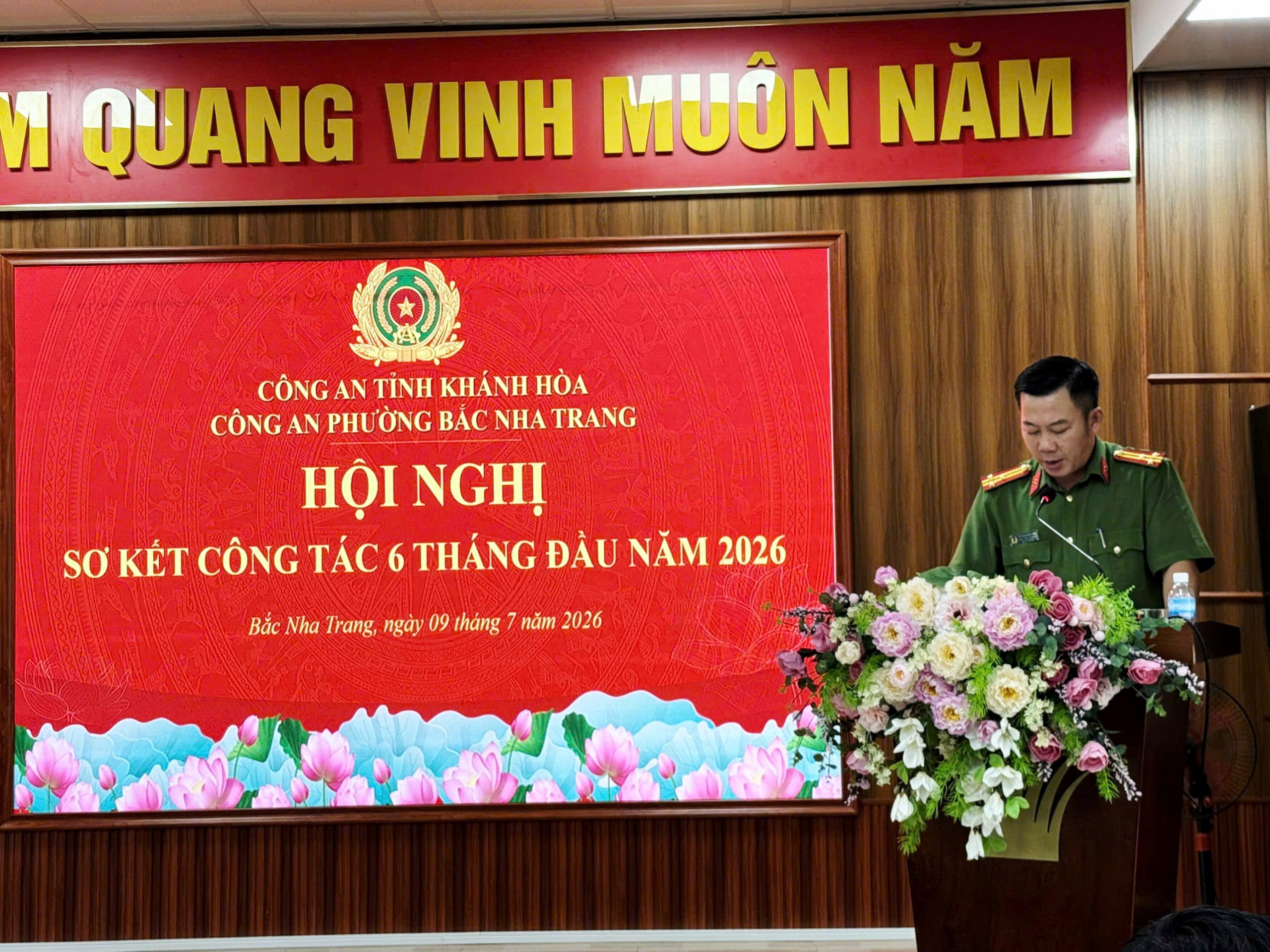 Công an phường Bắc Nha Trang tổ chức Hội nghị sơ kết công tác Công an 6 tháng đầu năm 2026