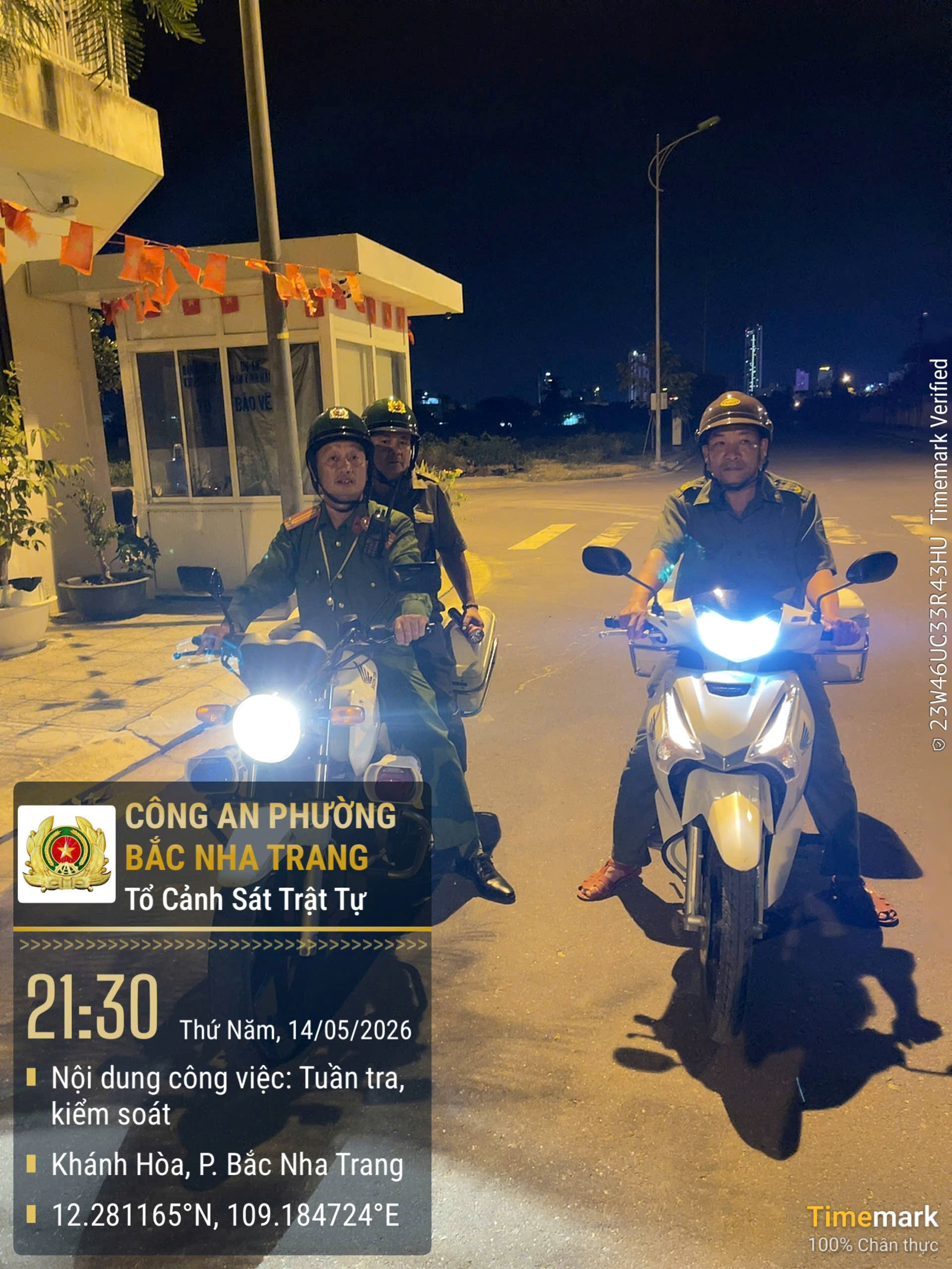 Công an phường Bắc Nha Trang ra quân cao điểm tuần tra, kiểm soát đảm bảo an nình trật tự
