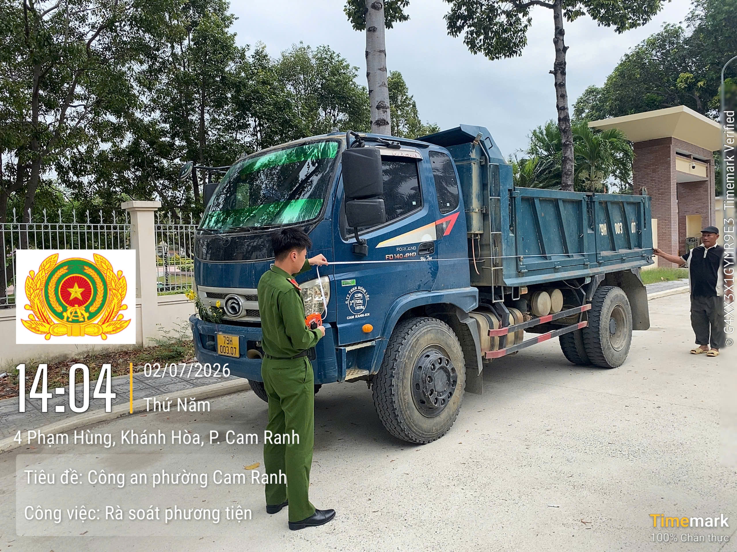 Công an phường Cam Ranh triển khai tổng rà soát các phương tiện giao thông trên địa bàn
