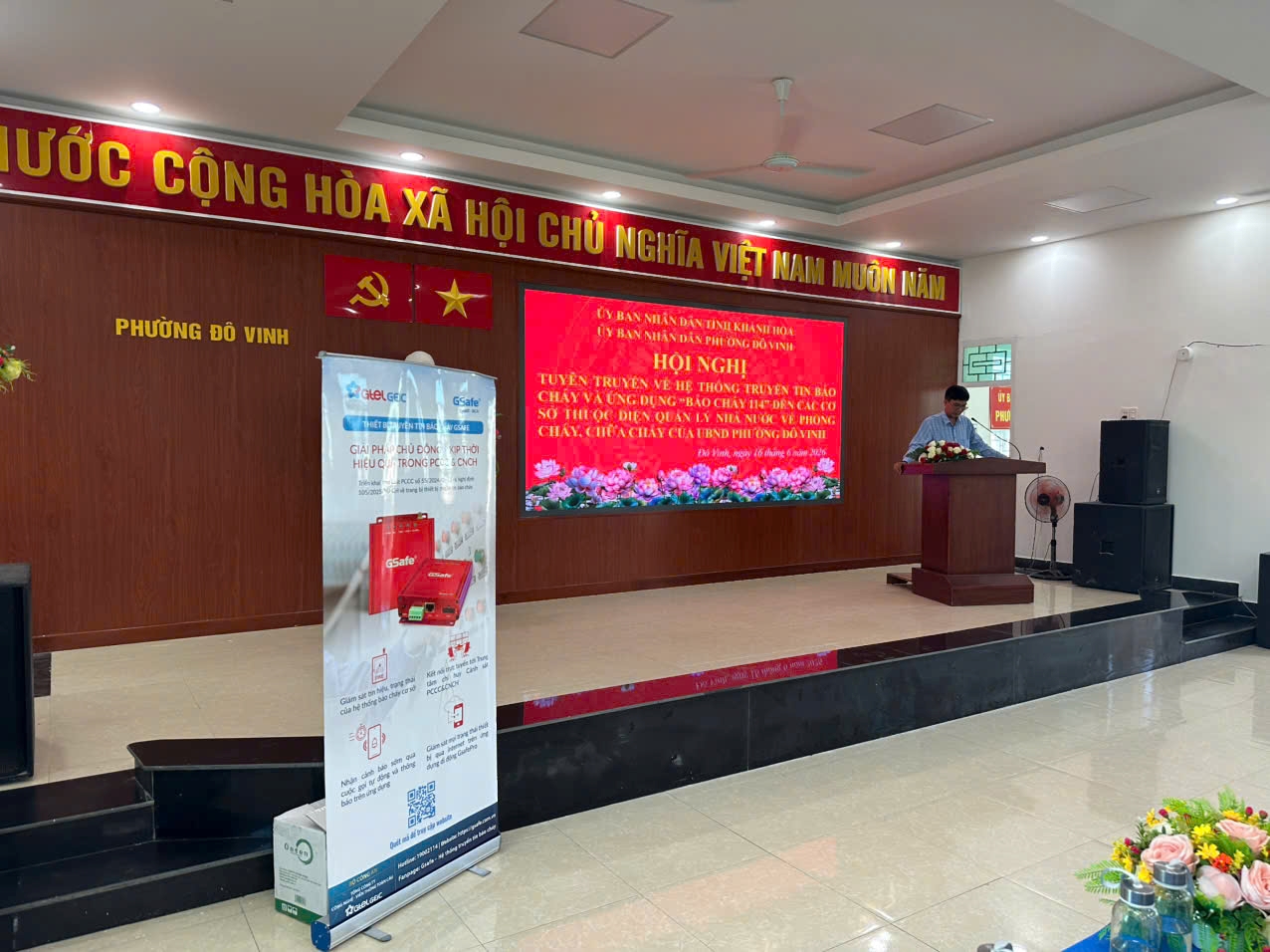 Phường Đô Vinh tổ chức Hội nghị tuyên truyền về hệ thống truyền tin báo cháy và ứng dụng báo cháy 114