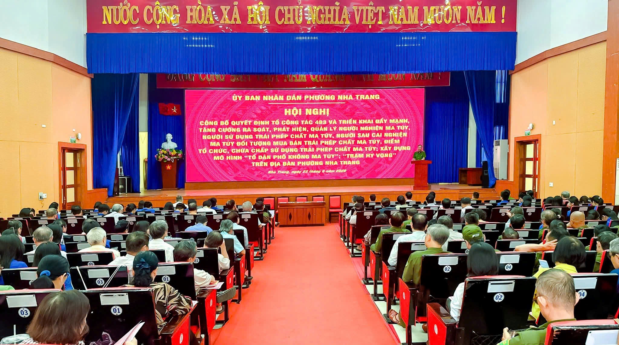 Đảng ủy, UBND phường Nha Trang tổ chức Hội nghị ra mắt Tổ công tác 483 và nhân rộng mô hình “Tổ dân phố không ma túy”