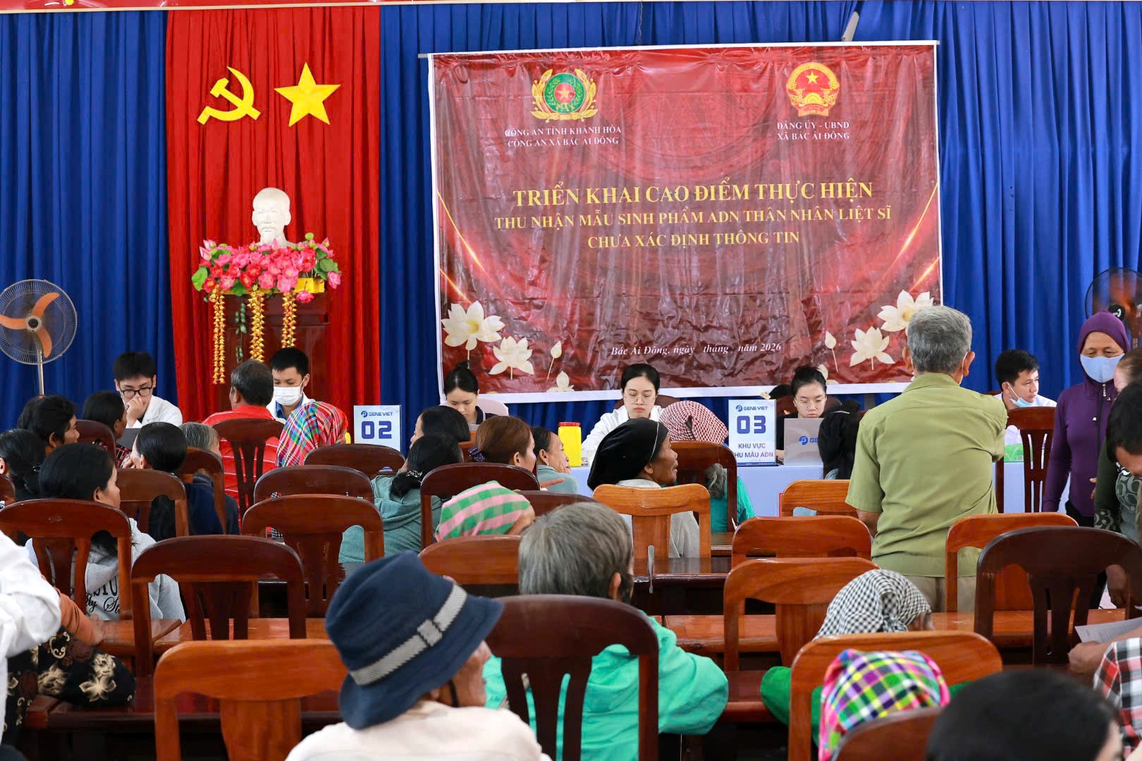 Xã Bác Ái Đông triển khai cao điểm thu nhận mẫu sinh phẩm ADN cho thân nhân liệt sĩ chưa xác định được danh tính