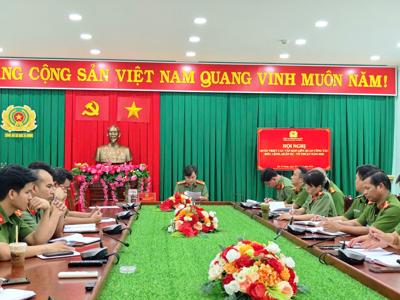 Tổ chức Hội nghị quán triệt các văn bản liên quan công tác điều lệnh, quân sự, võ thuật Công an nhân dân năm 2026