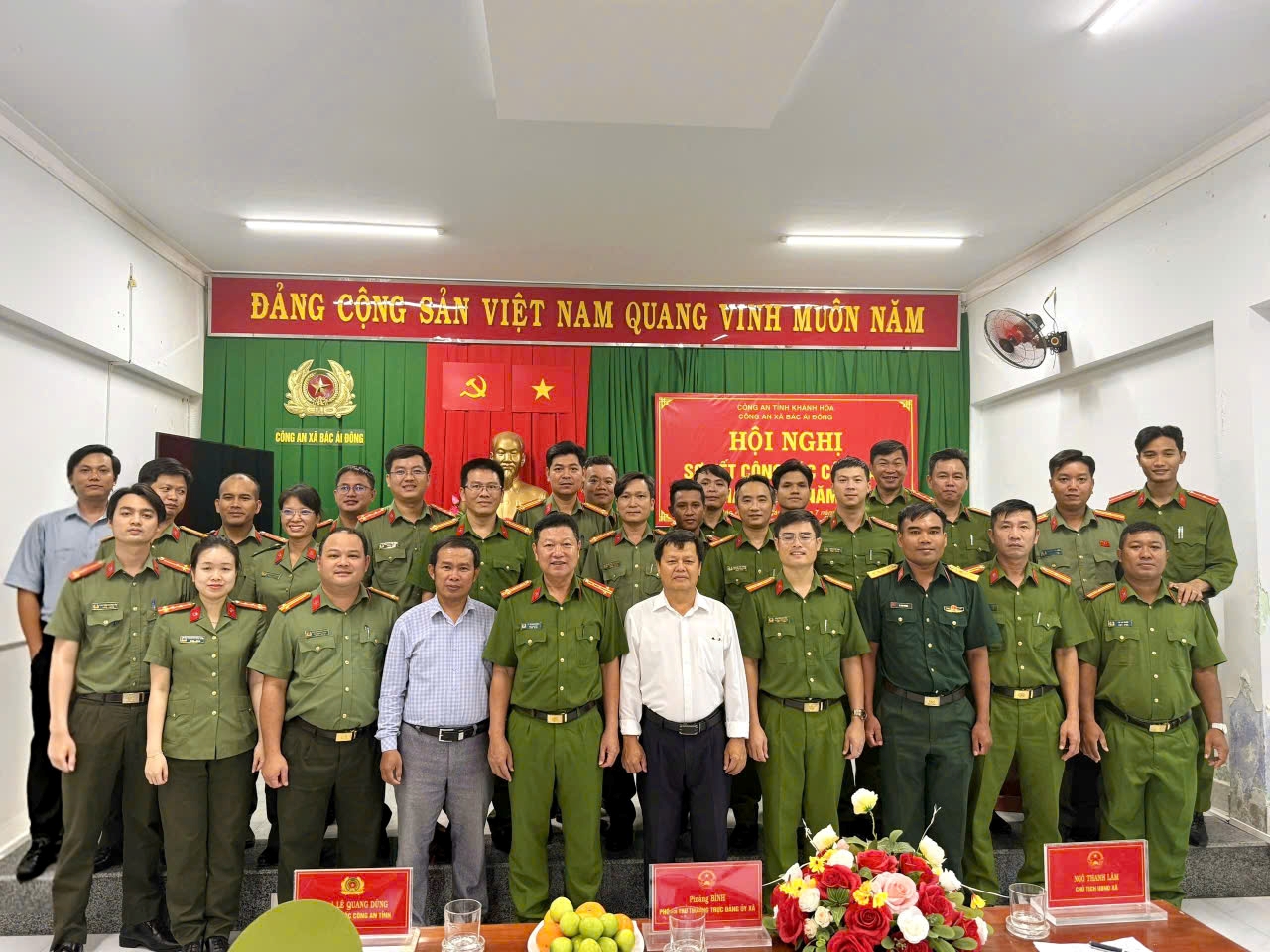 Công an xã Bác Ái Đông tổ chức Hội nghị sơ kết công tác Công an 6 tháng đầu năm 2026