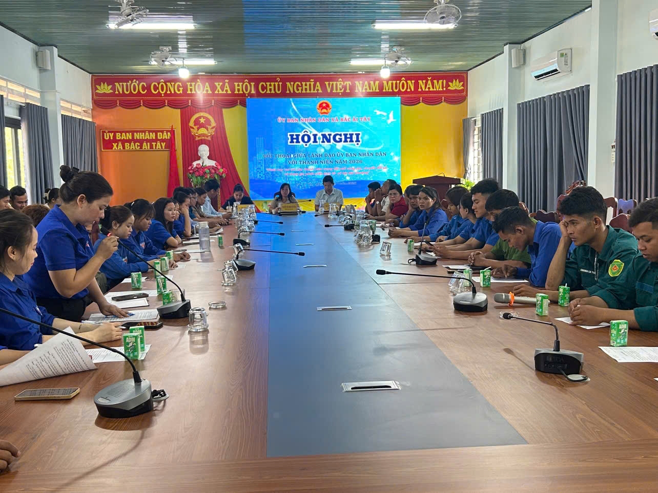 Đoàn Thanh niên Công an xã Bác Ái Tây tham dự Hội nghị đối thoại  giữa lãnh đạo UBND xã với đoàn viên, thanh niên năm 2026