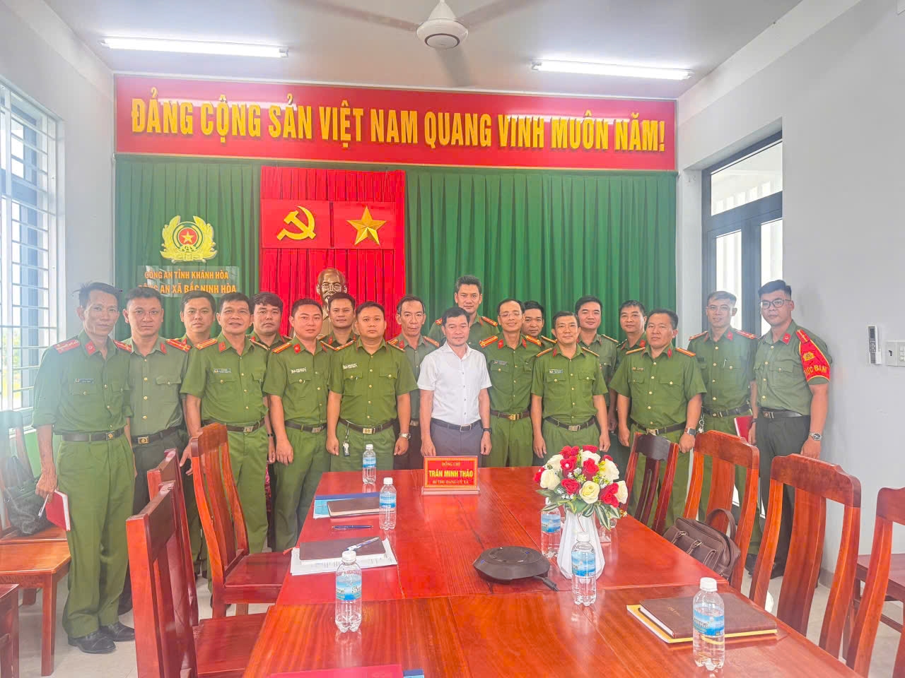 Công an xã Bắc Ninh Hòa tổ chức hội nghị sơ kết công tác công an 6 tháng đầu năm 2026