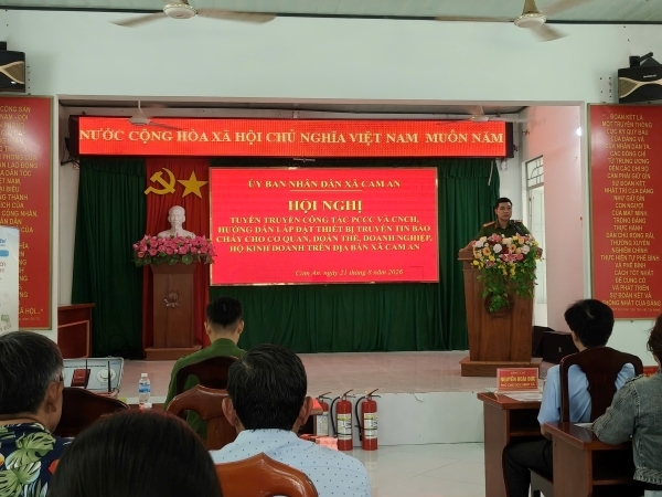 Cam An: Tổ chức hội nghị tuyên truyền công tác phòng cháy, chữa cháy và cứu nạn, cứu hộ, hướng dẫn lắp đặt thiết bị truyền tin báo cháy cho cơ quan, đoàn thể, doanh nghiệp, hộ kinh doanh