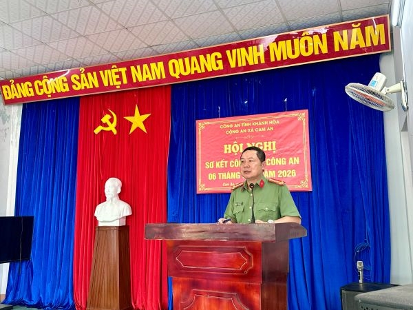 Công an xã Cam An tổ chức hội nghị sơ kết công tác công an 06 tháng đầu năm 2026