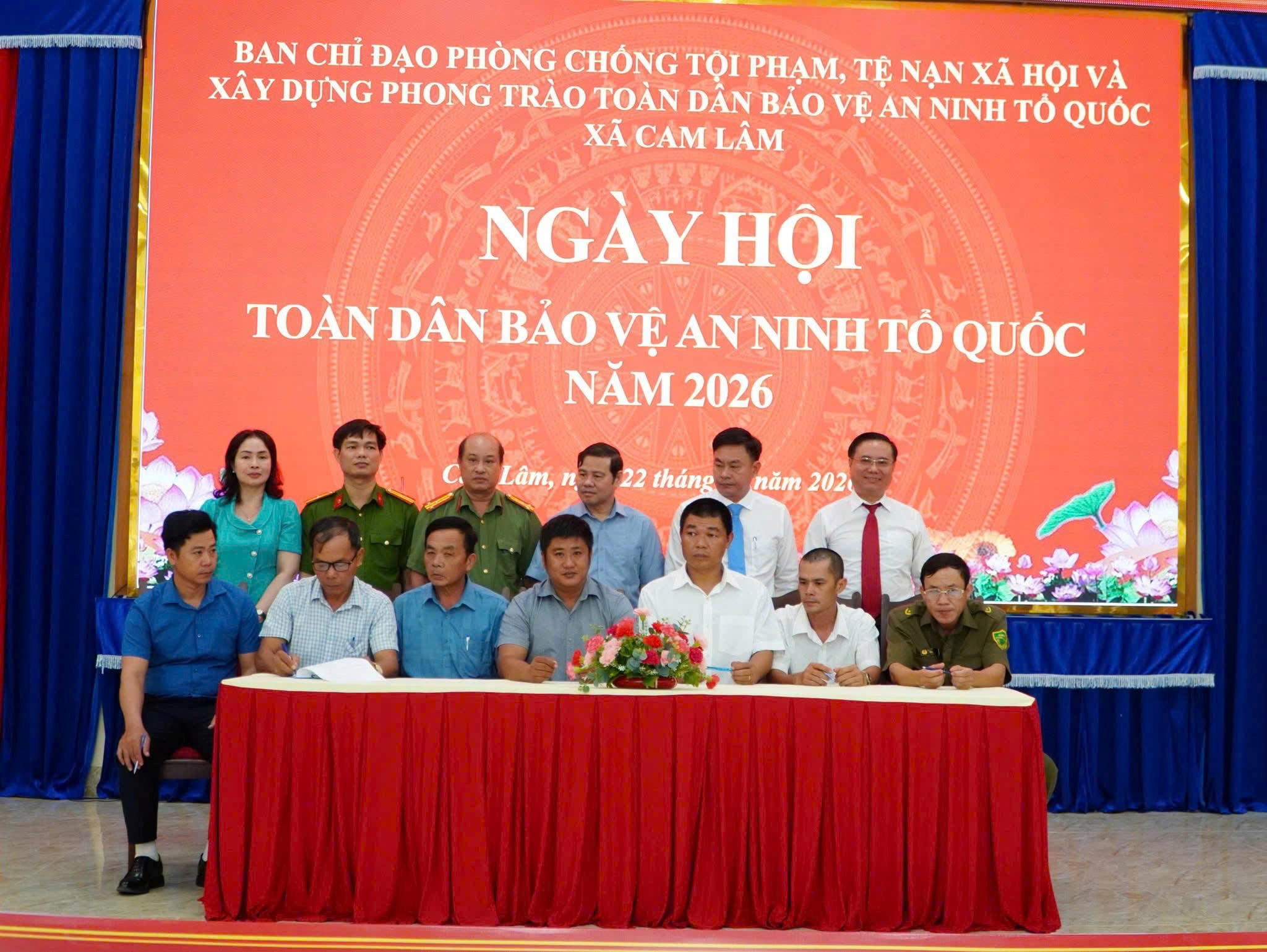 Công an xã Cam Lâm phối hợp tổ chức 