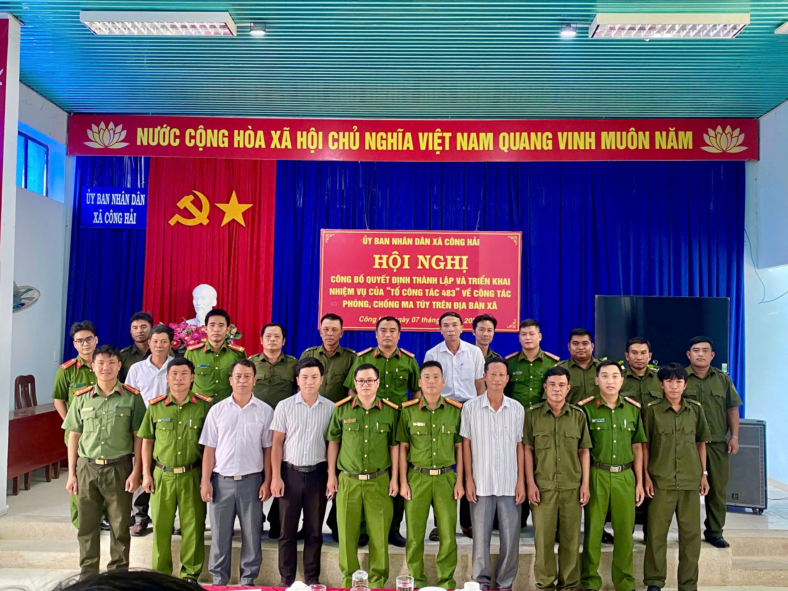 Xã Công Hải tổ chức Hội nghị công bố quyết định thành lập và triển khai nhiệm vụ Tổ công tác 483 về phòng, chống ma túy trên địa bàn