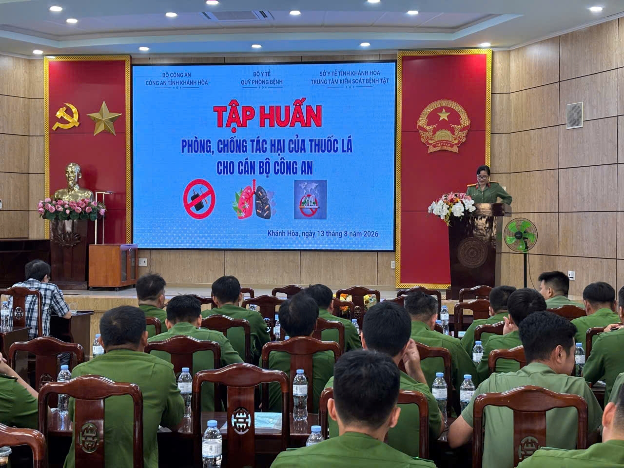 Công an xã Đại Lãnh tham gia tập huấn phòng, chống tác hại của thuốc lá