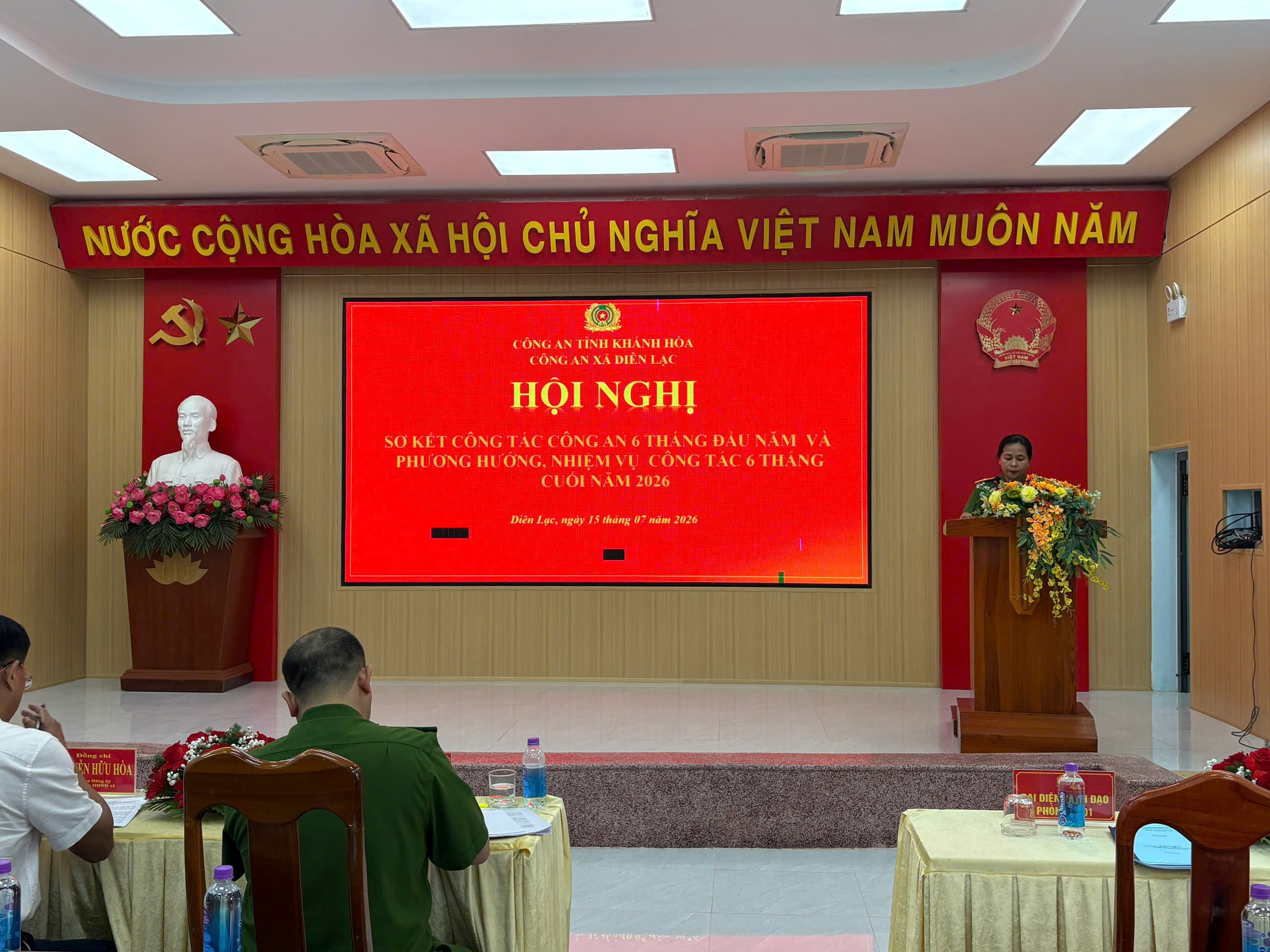 Công an xã Diên Lạc tổ chức Hội nghị sơ kết công tác công an 06 tháng đầu năm 2026