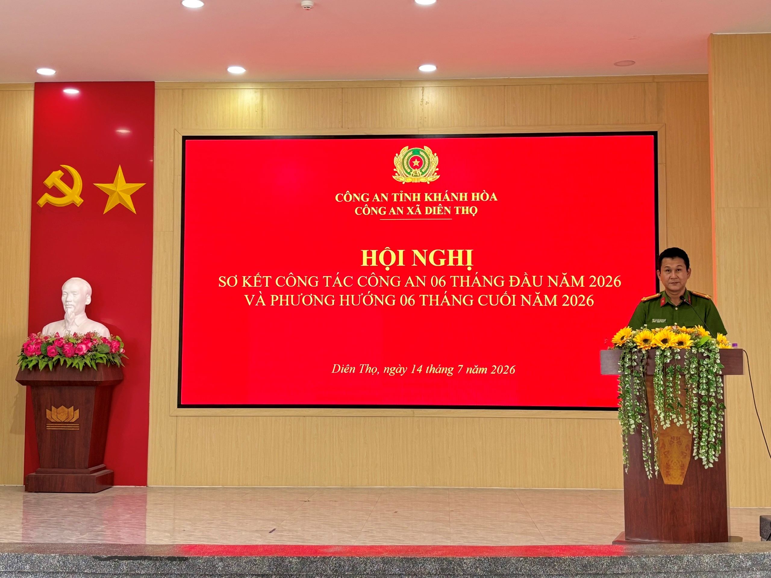 Công an xã Diên Thọ sơ kết công tác 6 tháng đầu năm 2026, quyết tâm hoàn thành thắng lợi nhiệm vụ 6 tháng cuối năm