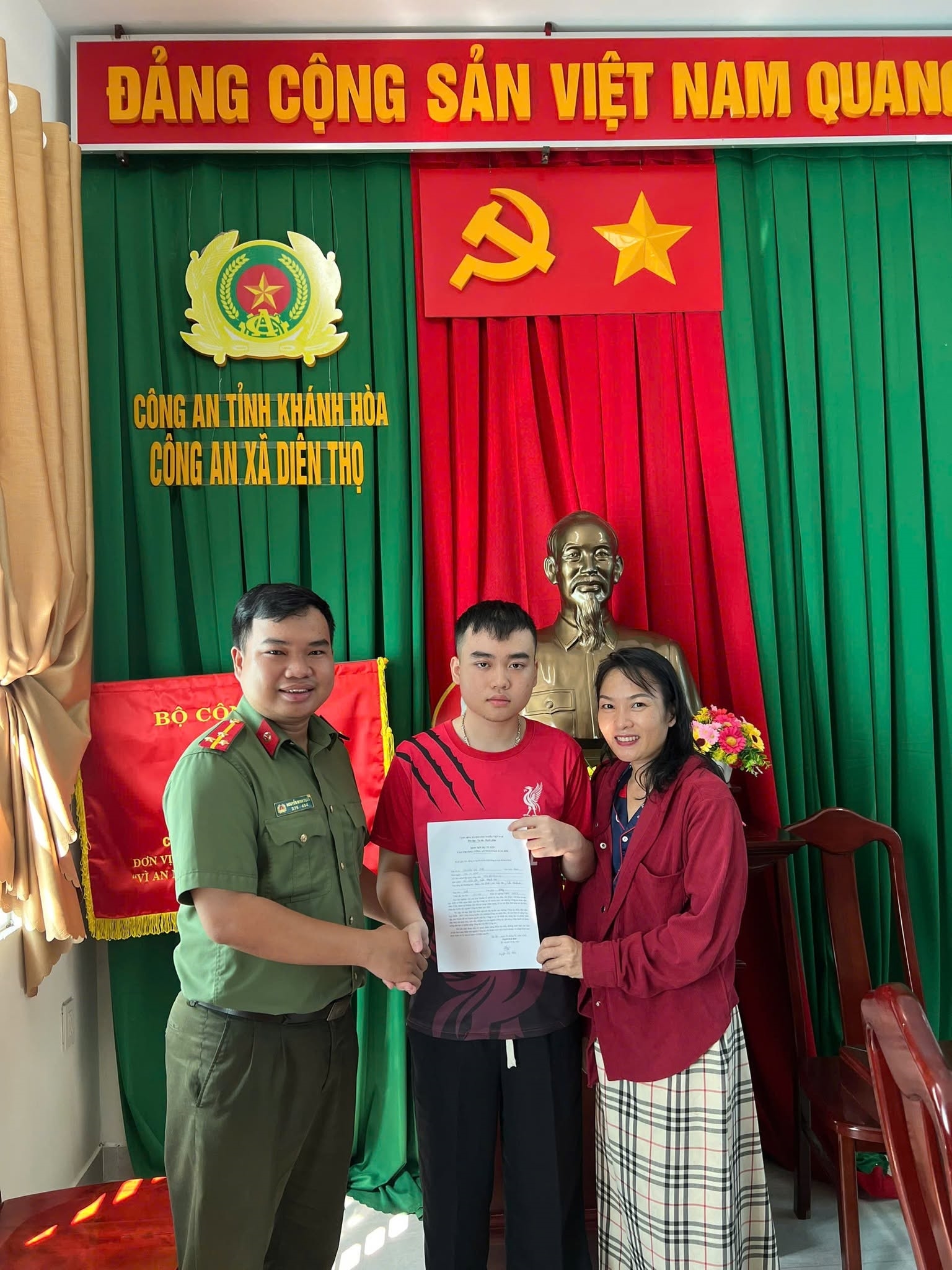 Công an xã Diên Thọ chủ động làm tốt công tác tuyển sinh vào các trường công an nhân dân