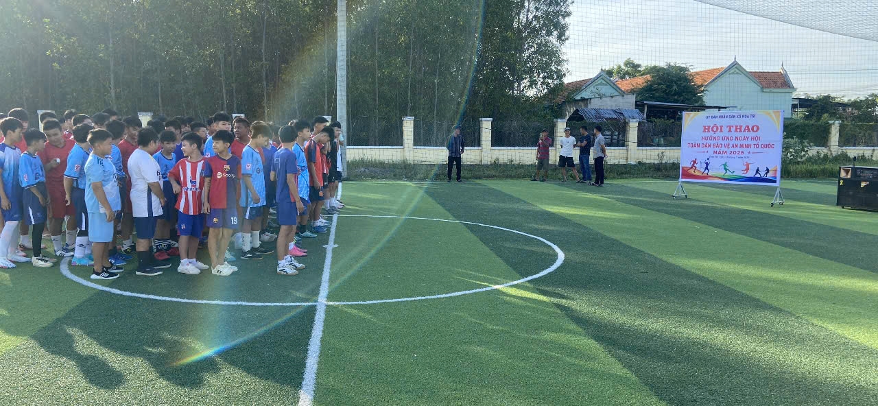 Hòa Trí sôi nổi giải bóng đá Futsal U13 hưởng ứng Ngày hội toàn dân bảo vệ an ninh Tổ quốc năm 2026