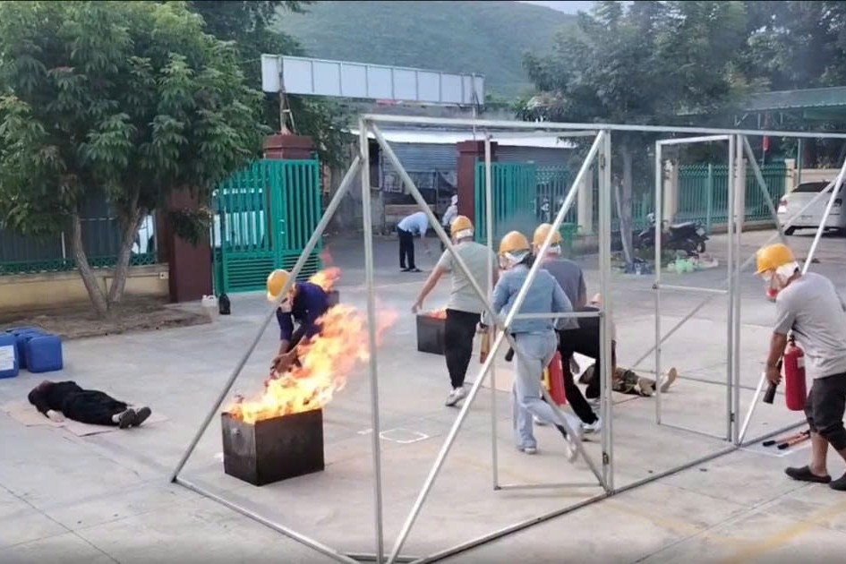 Xã Mỹ Sơn tích cực luyện tập, sẵn sàng Hội thi Phòng cháy chữa cháy