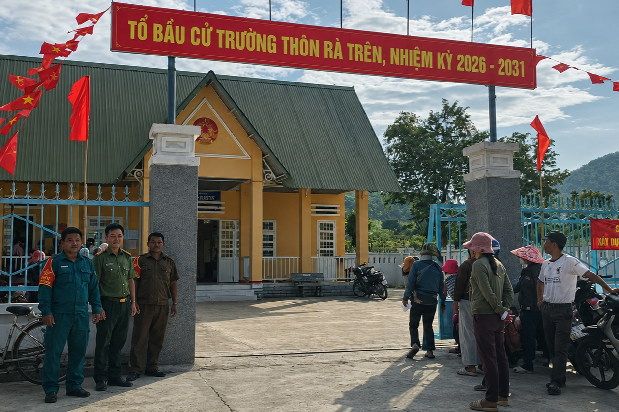 Công an xã Mỹ Sơn bảo đảm an ninh, trật tự cuộc Bầu cử Trưởng thôn sau sáp nhập nhiệm kỳ 2026 - 2031