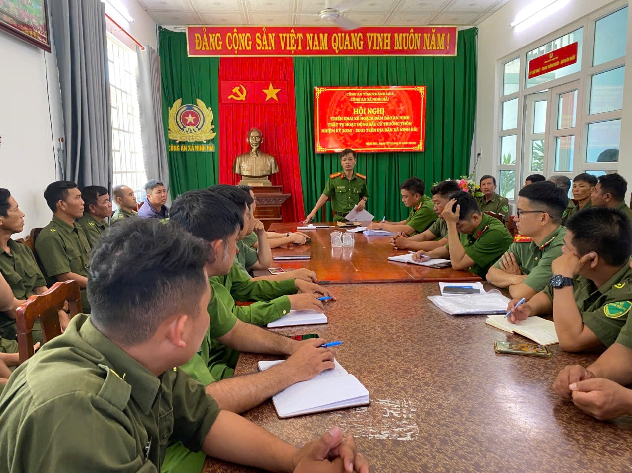 Công an xã Ninh Hải triển khai kế hoạch đảm bảo an ninh, trật tự bầu cử Trưởng thôn