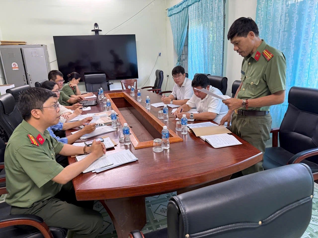 Công an xã Ninh Phước kiểm tra công tác bảo vệ bí mật nhà nước và bảo đảm an ninh mạng, an toàn thông tin mạng năm 2026 trên địa bàn xã