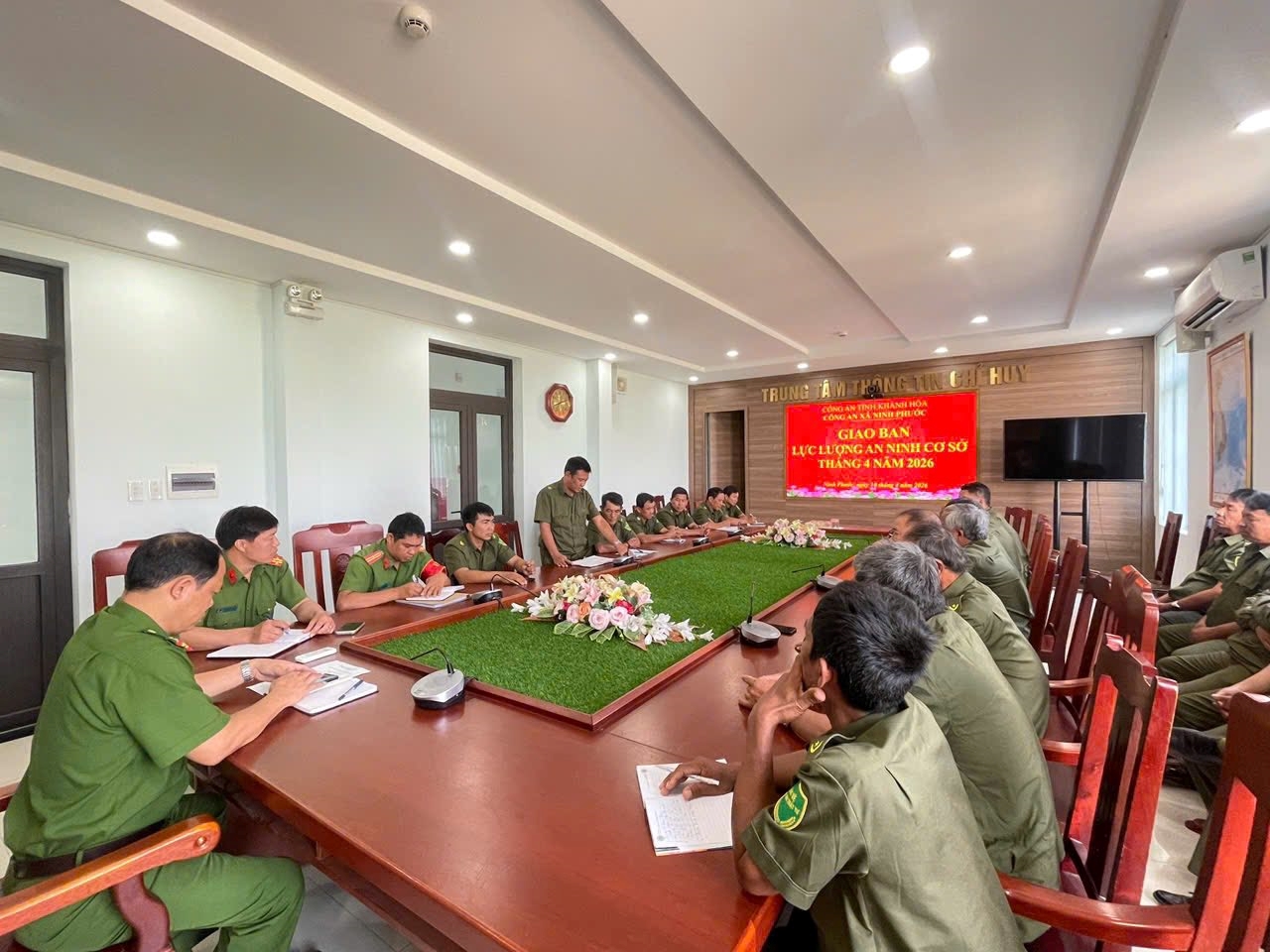 Công an xã Ninh Phước tổ chức giao ban lực lượng bảo đảm ANTT ở cơ sở tháng 4/2026