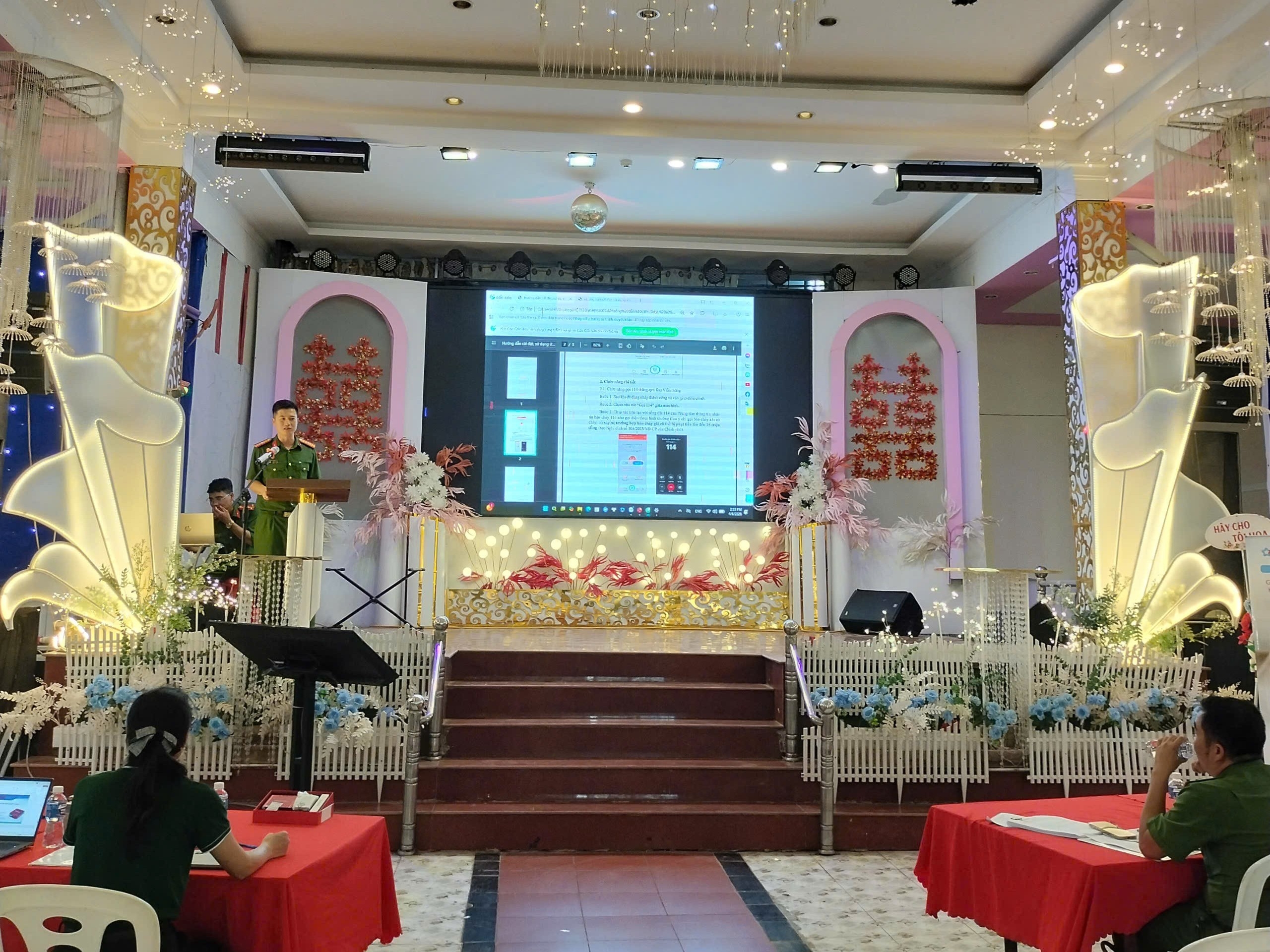 Công an xã Ninh Sơn phối hợp tổ chức Hội nghị phổ biến, hướng dẫn sử dụng phần mềm khai báo của hệ thống cơ sở dữ liệu về PCCC và CNCH, lắp đặt thiết bị truyền tin báo cháy