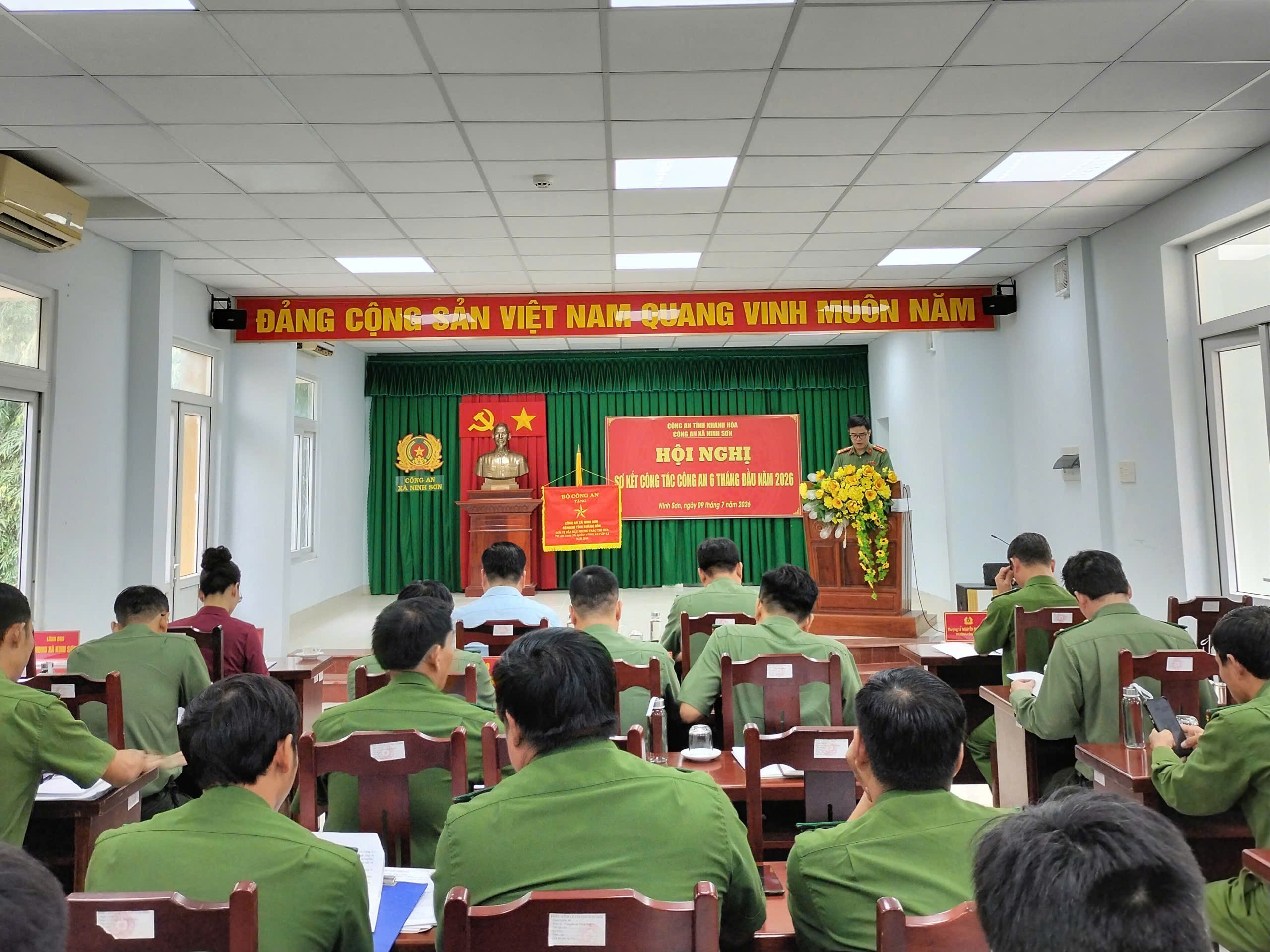 Công an xã Ninh Sơn tổ chức Hội nghị sơ kết công tác Công an 06 tháng đầu năm 2026