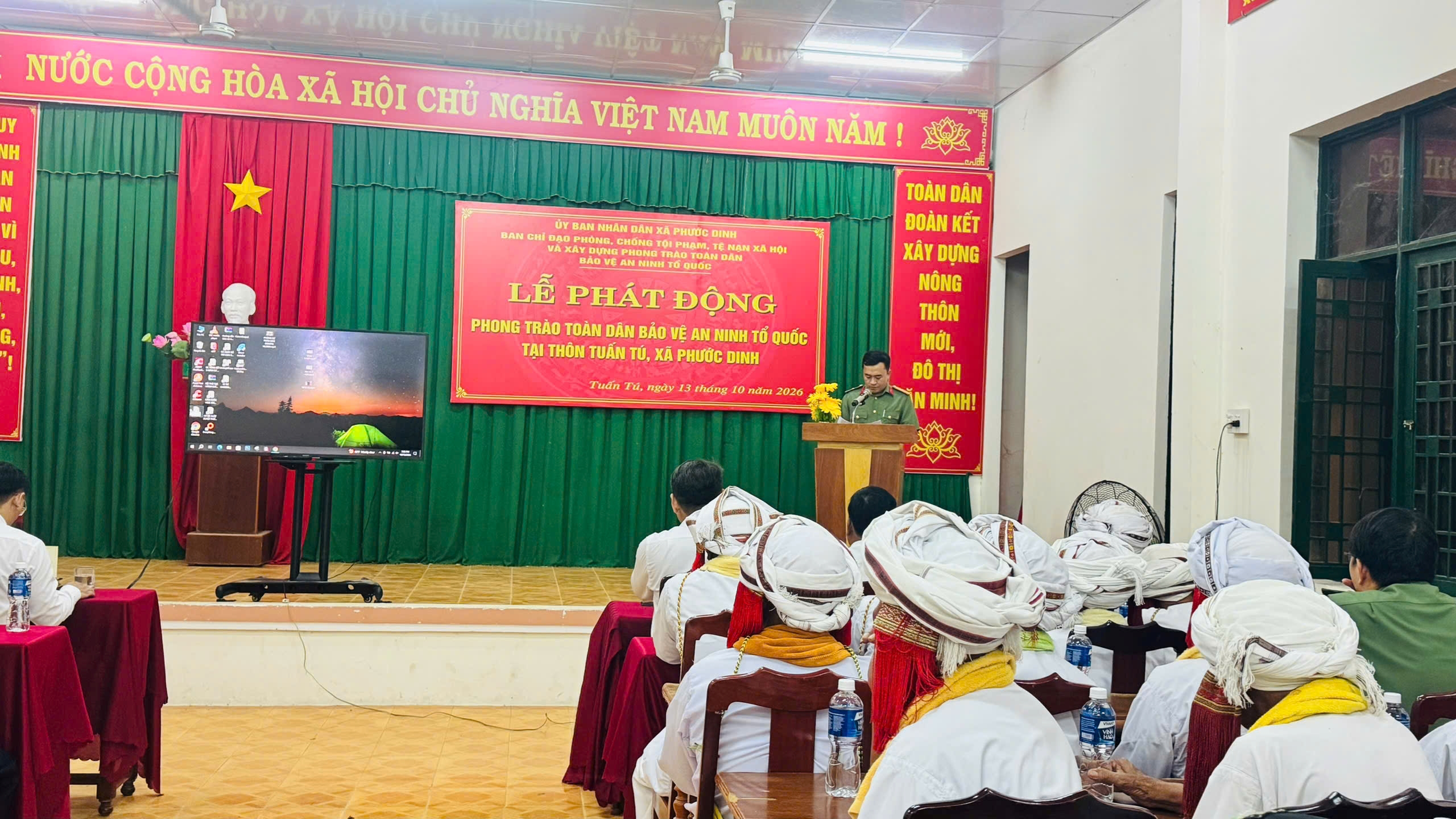 Công an xã Phước Dinh phát động Phong trào toàn dân bảo vệ an ninh Tổ quốc tại thôn Tuấn Tú