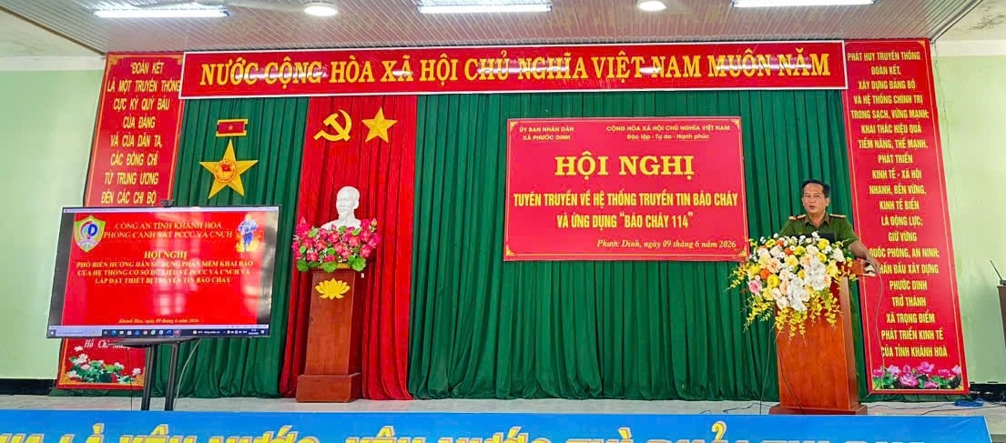 Phước Dinh tuyên truyền hệ thống truyền tin báo cháy và ứng dụng “Báo cháy 114”