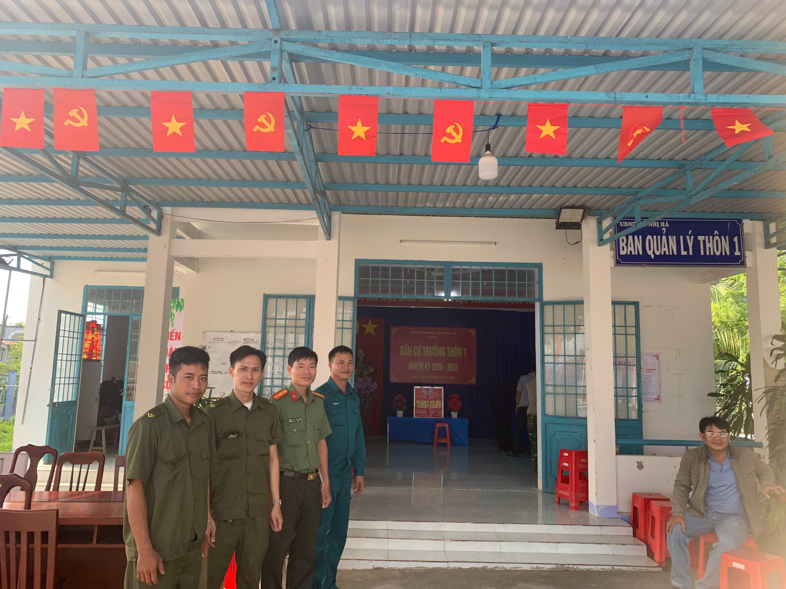 Công an xã Phước Hà bảo đảm an ninh, trật tự phục vụ bầu cử Trưởng thôn nhiệm kỳ 2026 - 2031