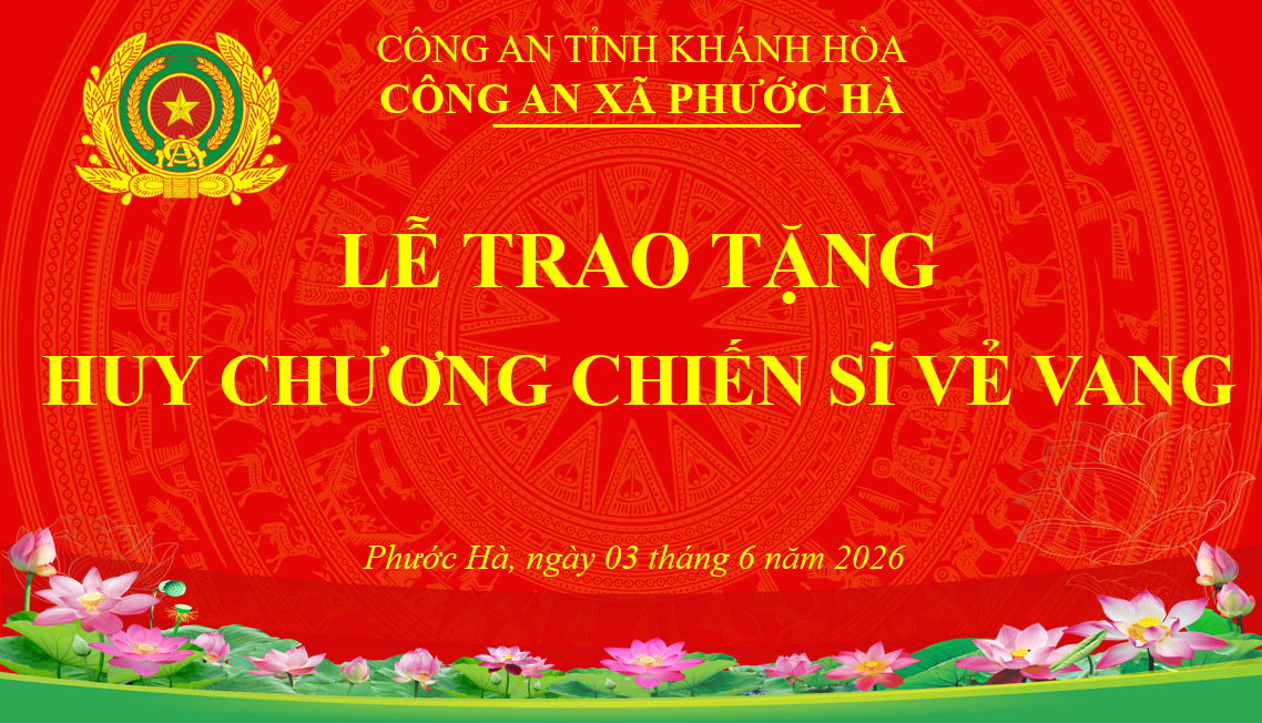 Công an xã Phước Hà tổ chức Lễ trao tặng Huy Chương Chiến sĩ vẻ vang