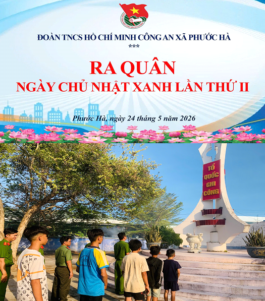 Tuổi trẻ Công an xã Phước Hà ra quân “Ngày Chủ nhật xanh - gieo mầm yêu thương”