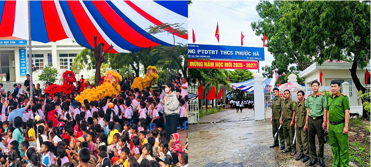 Công an xã Phước Hà bảo đảm an ninh, trật tự phục vụ đón Tết Trung thu tại các trường học trên địa bàn