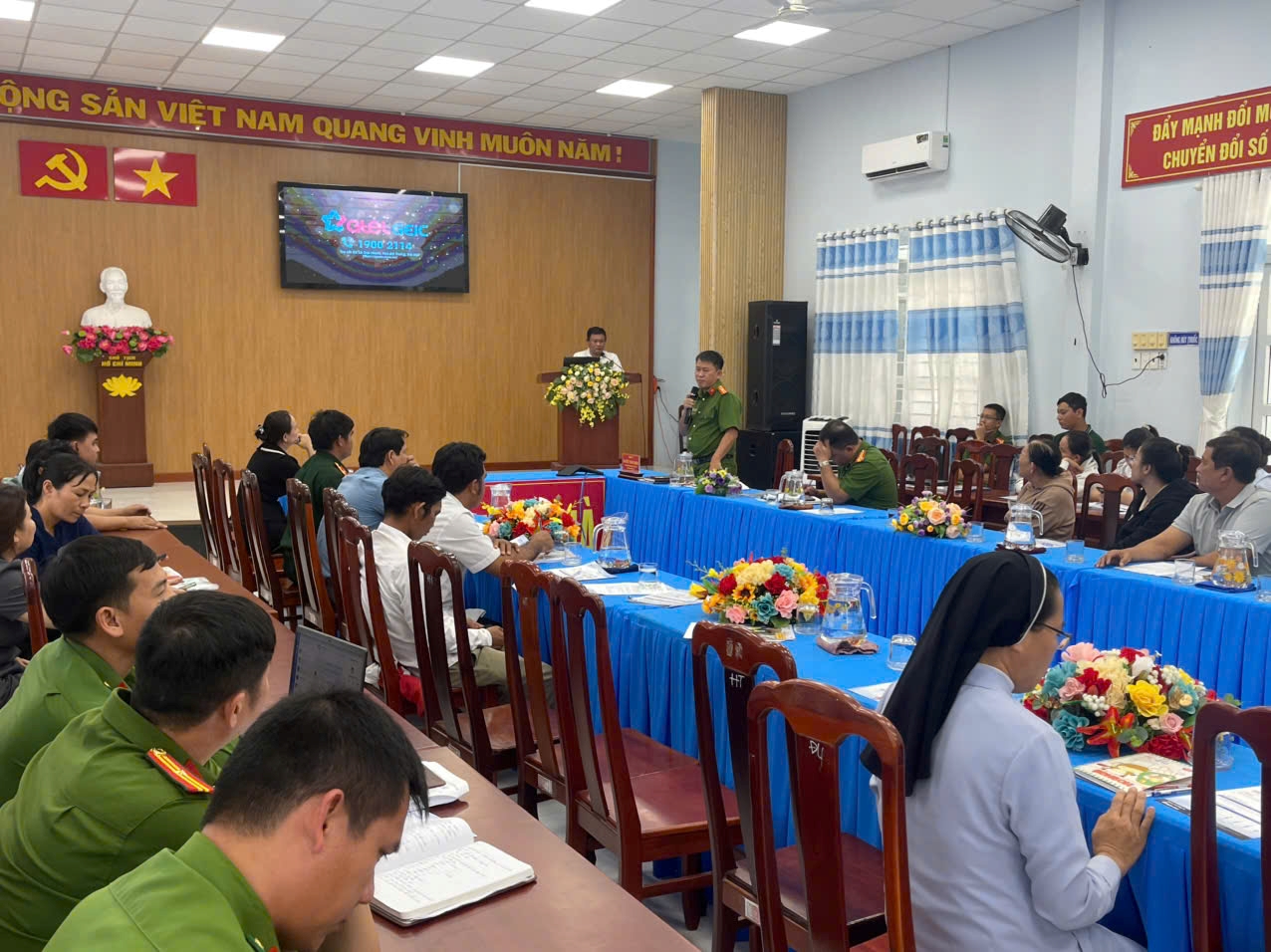 Xã Phước Hà tổ chức Hội nghị triển khai hệ thống truyền tin báo cháy