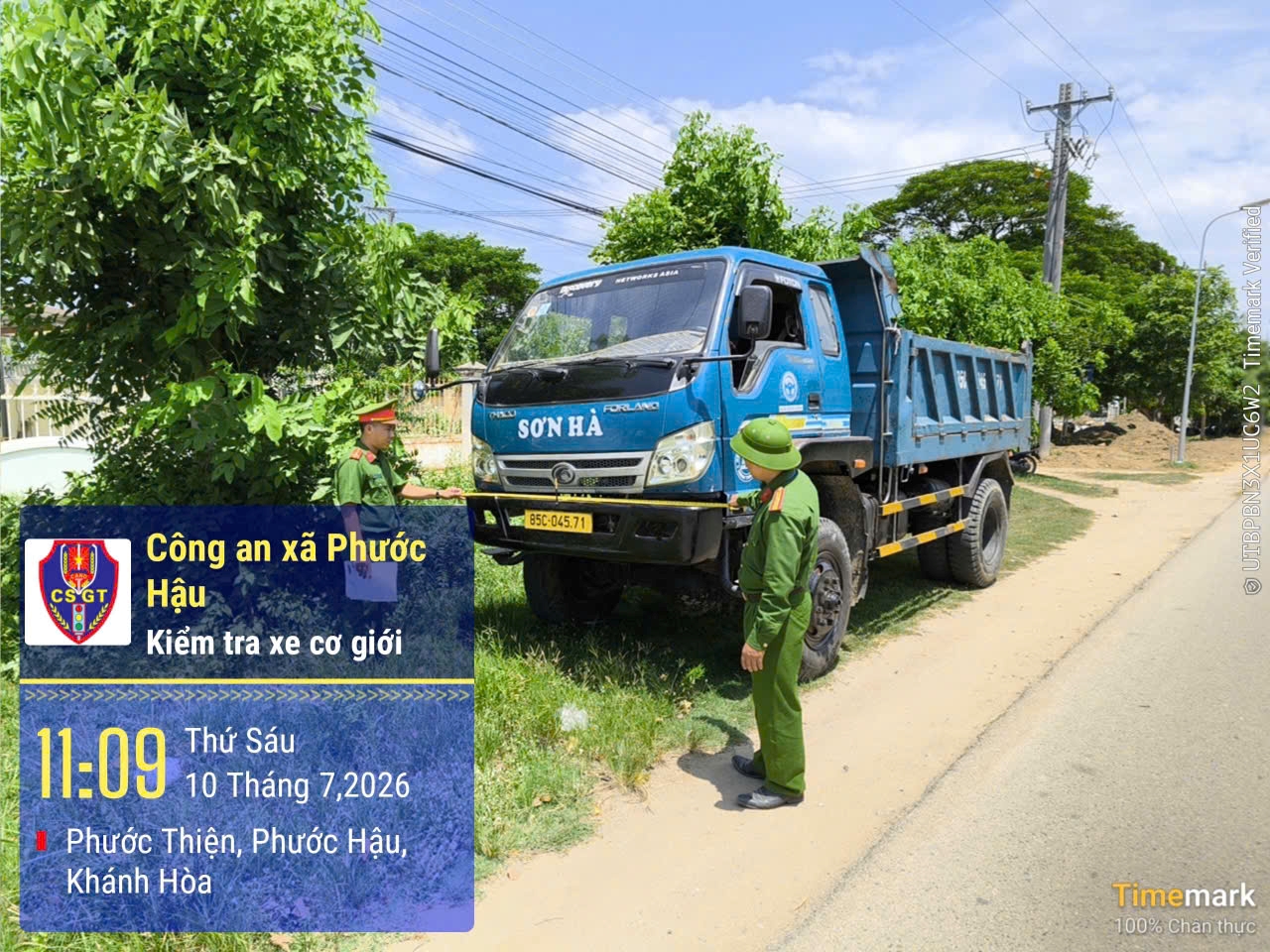 Công an xã Phước Hậu: Ra quân tổng rà soát, kiểm tra xe tải tự đổ, xe Limousine và xe khách không đúng quy định