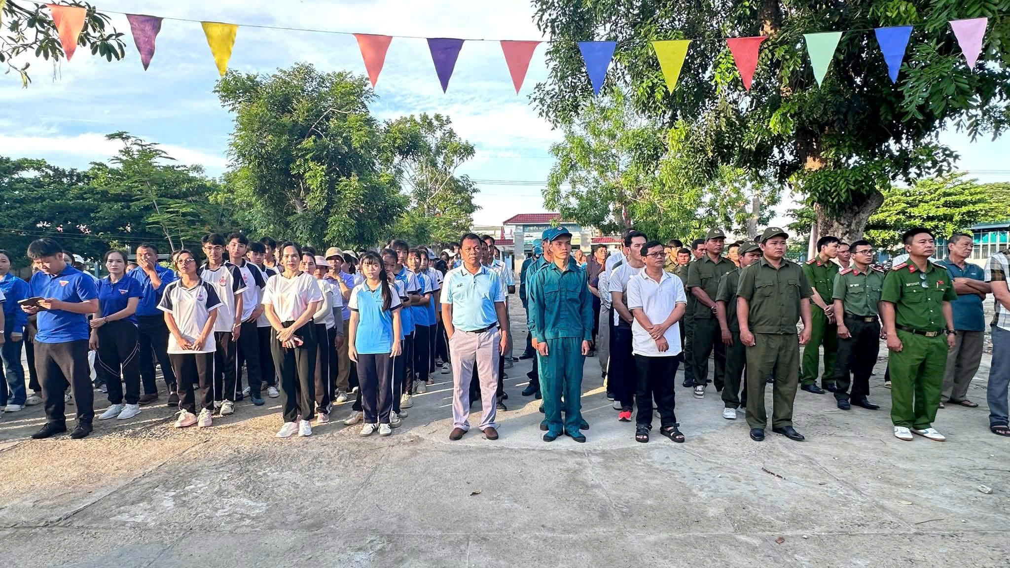 Công an xã Phước Hữu tham gia Lễ Mít-tinh và chạy hưởng ứng tháng hành động phòng, chống ma túy năm 2026