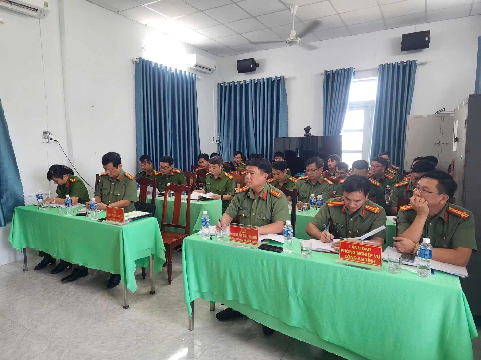 Công an xã Phước Hữu tổ chức Hội nghị sơ kết công tác công an 06 tháng đầu năm 2026