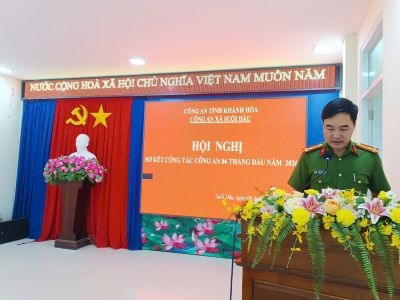 Công an xã Suối Dầu tổ chức hội nghị sơ kết công tác công an 06 tháng đầu năm 2026
