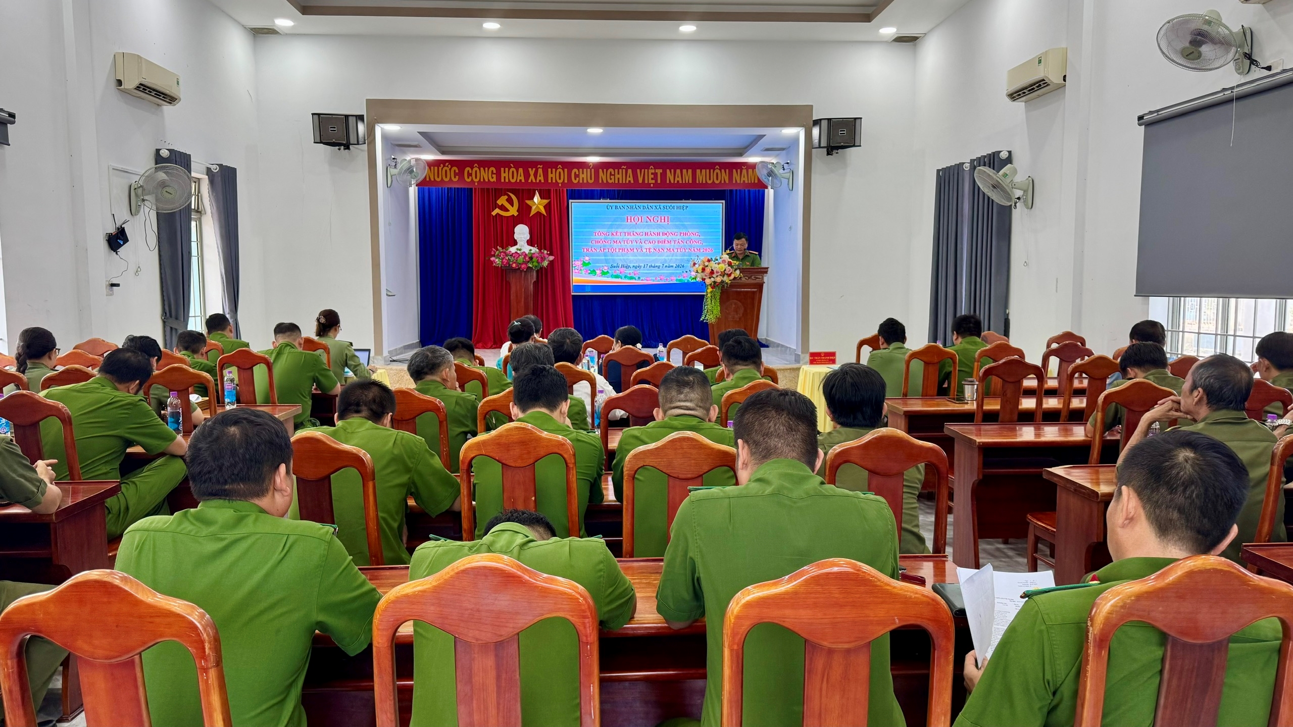 UBND xã Suối Hiệp tổng kết Tháng hành động phòng, chống ma túy và Cao điểm tấn công, trấn áp tội phạm, tệ nạn ma túy năm 2026
