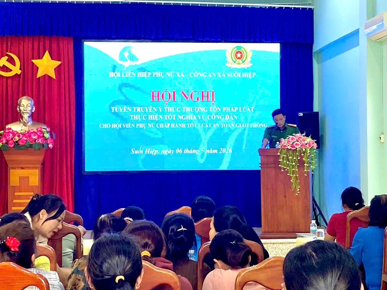 Công an xã Suối Hiệp tổ chức tuyên truyền pháp luật cho cán bộ, hội viên phụ nữ trên địa bàn xã