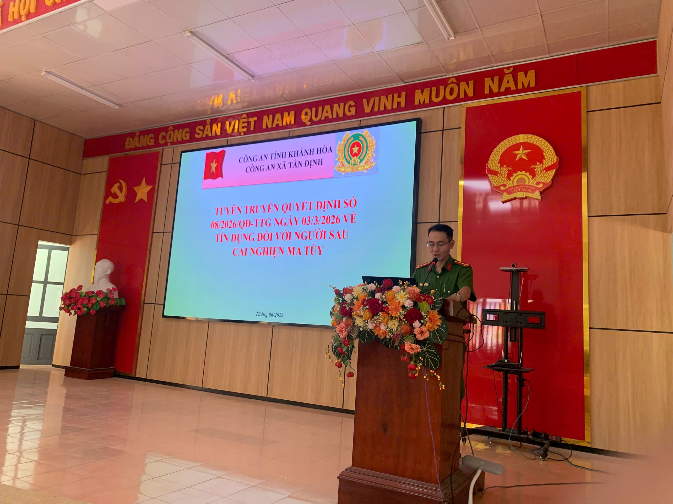 Công an xã Tân Định tổ chức Hội nghị tuyên truyền Quyết định số 08/2026/QĐ-TTg của Thủ tướng Chính phủ