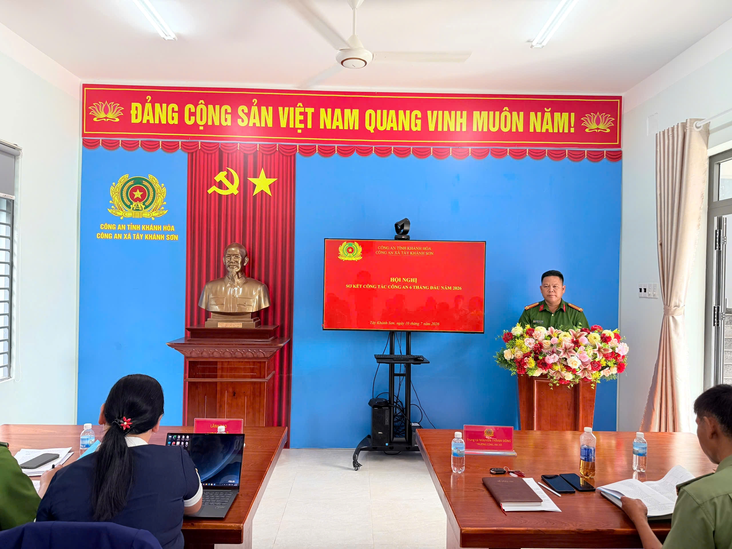 Công an xã Tây Khánh Sơn: Sơ kết công tác công an 6 tháng đầu năm, triển khai phương hướng, nhiệm vụ công tác 6 tháng cuối năm 2026