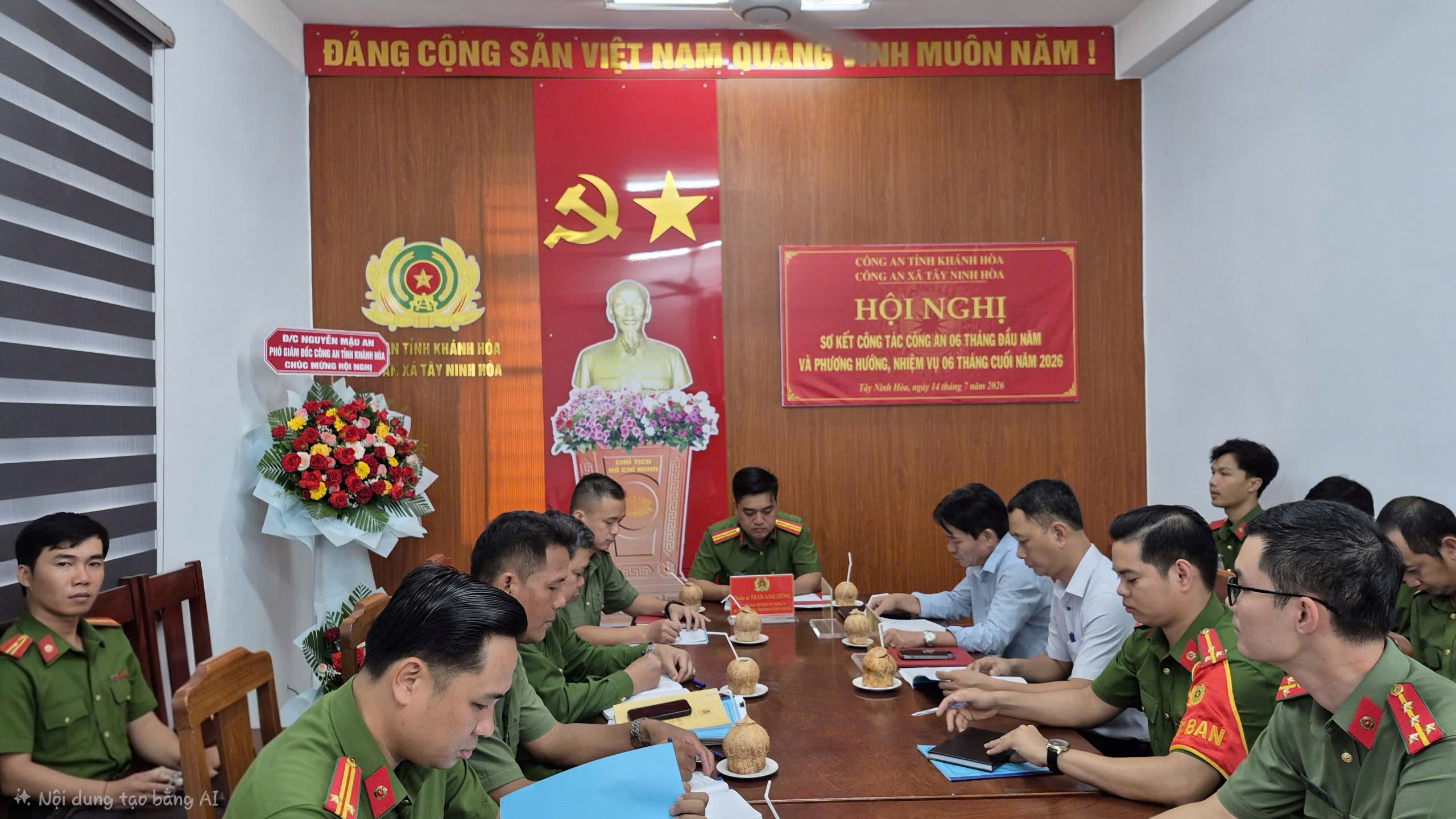 Công an xã Tây Ninh Hòa tổ chức Hội nghị sơ kết công tác 6 tháng đầu năm 2026