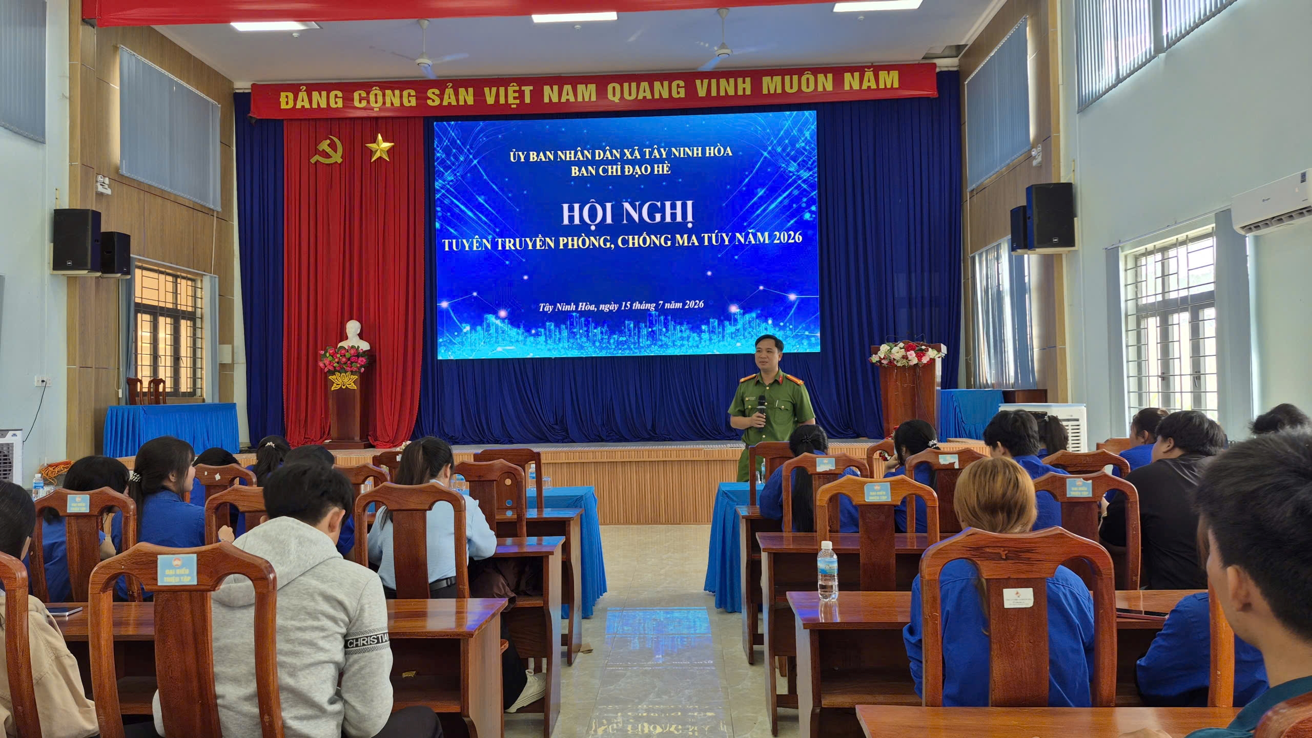 Công an xã Tây Ninh Hòa tổ chức tuyên truyền về phòng, chống ma túy cho đoàn viên, thanh niên trên địa bàn xã