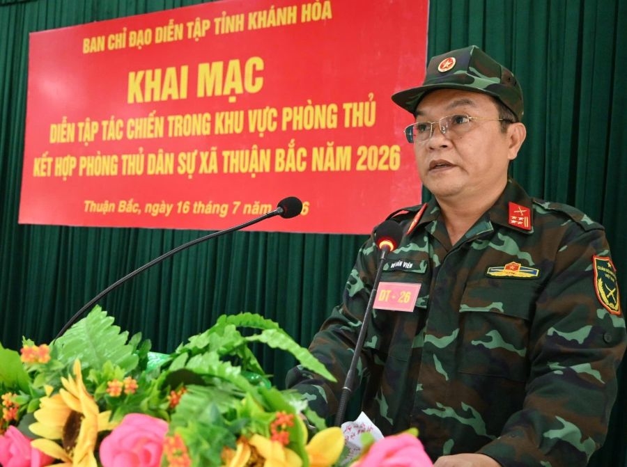 Công an xã Thuận Bắc phối hợp tham mưu tổ chức thành công diễn tập tác chiến trong khu vực phòng thủ kết hợp phòng thủ dân sự năm 2026