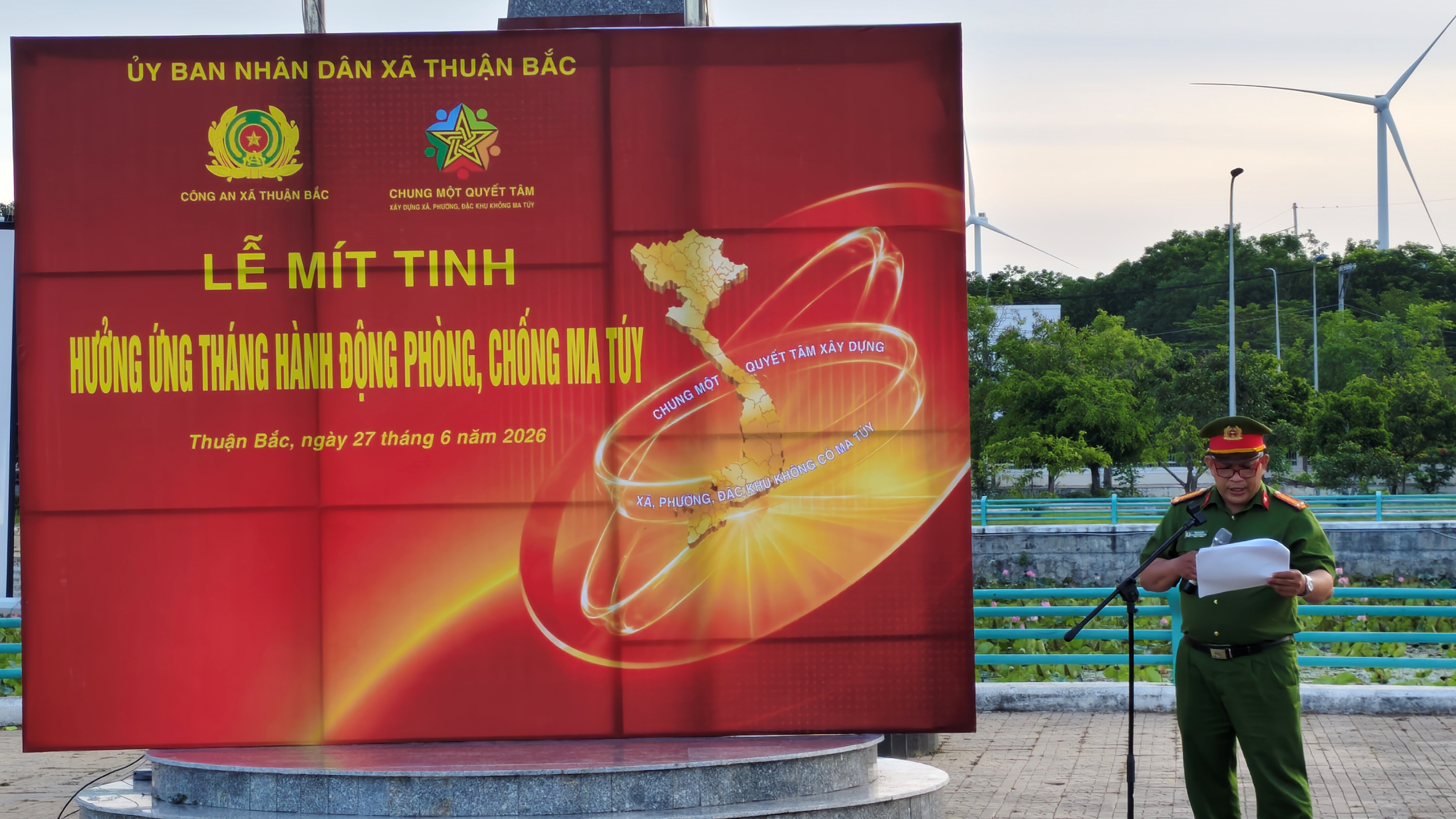 Xã Thuận Bắc tổ chức lễ mít tinh hưởng ứng tháng hành động phòng, chống ma túy năm 2026