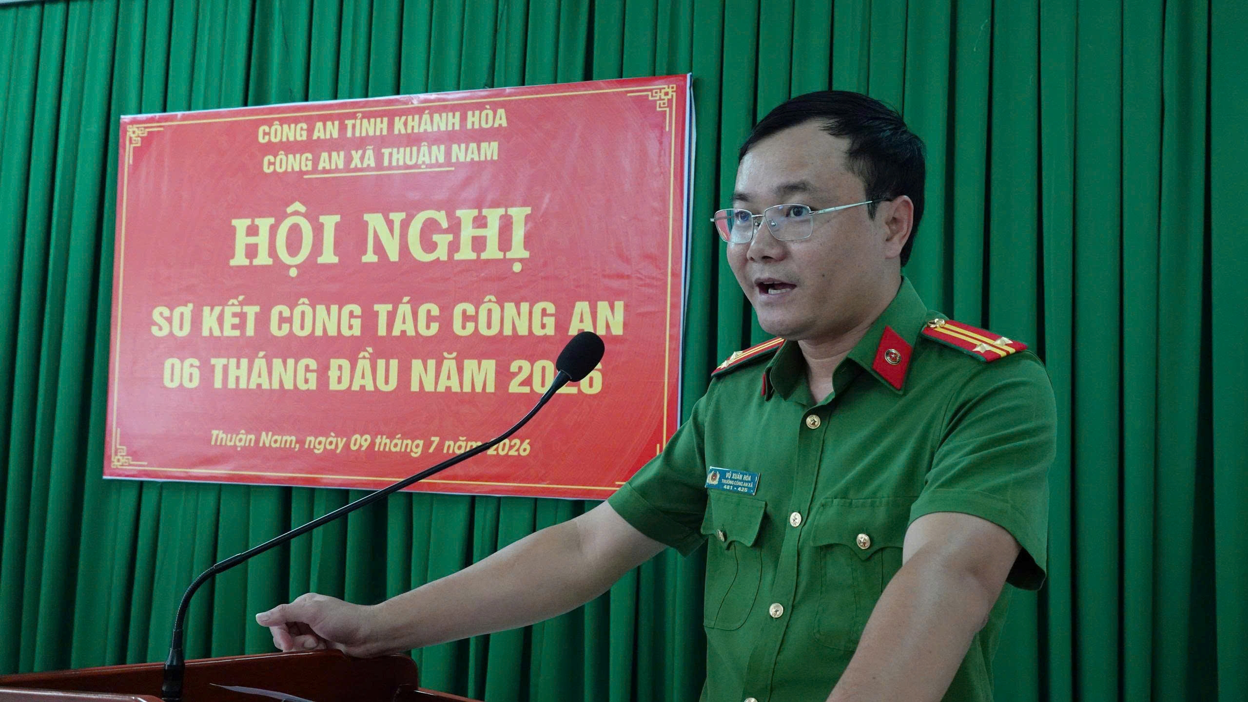Công an xã Thuận Nam tổ chức hội nghị sơ kết công tác công an 6 tháng đầu năm 2026