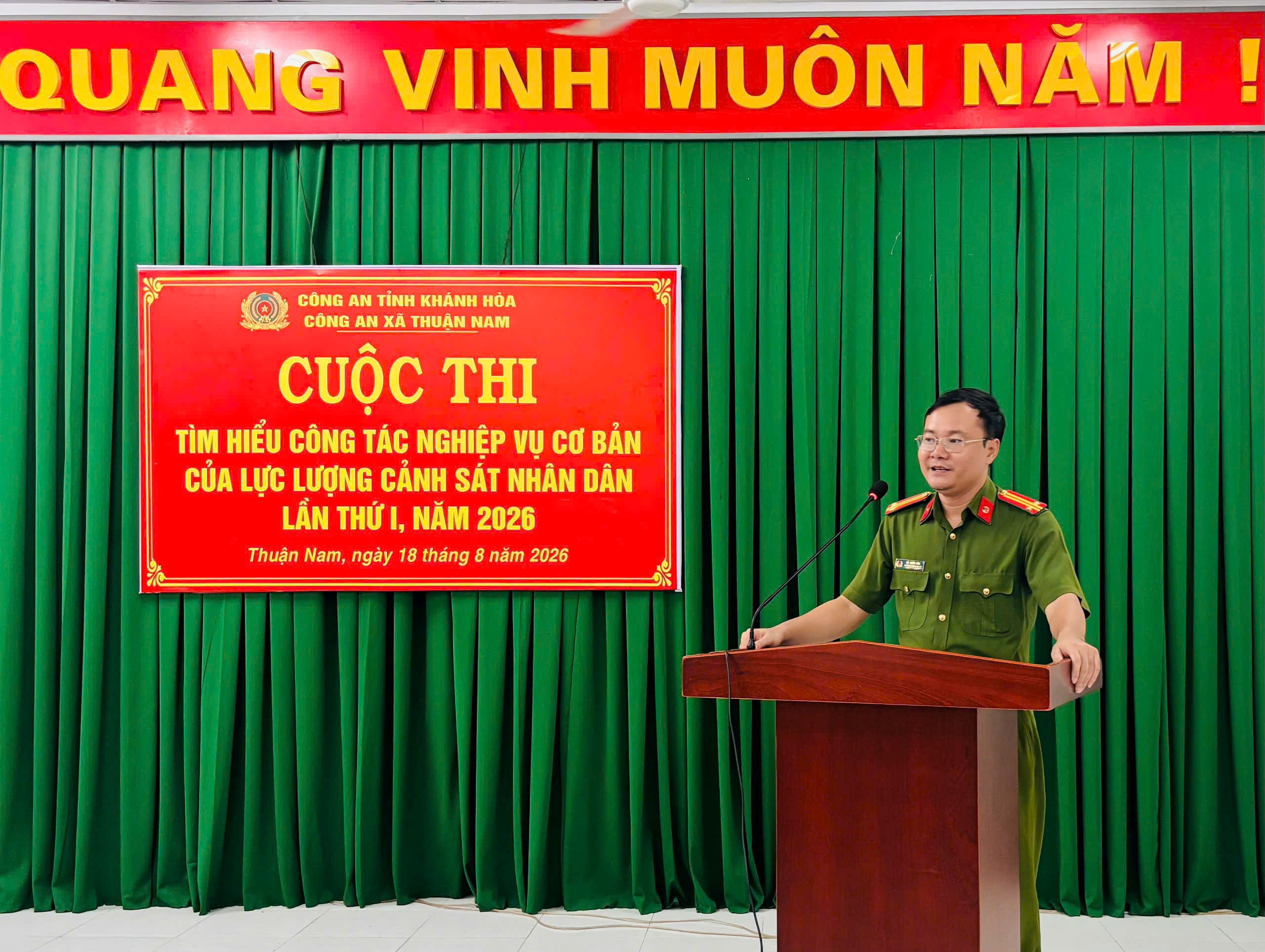 Sôi nổi cuộc thi “Tìm hiểu công tác nghiệp vụ cơ bản của lực lượng CSND” lần thứ nhất năm 2026 của Công an xã Thuận Nam