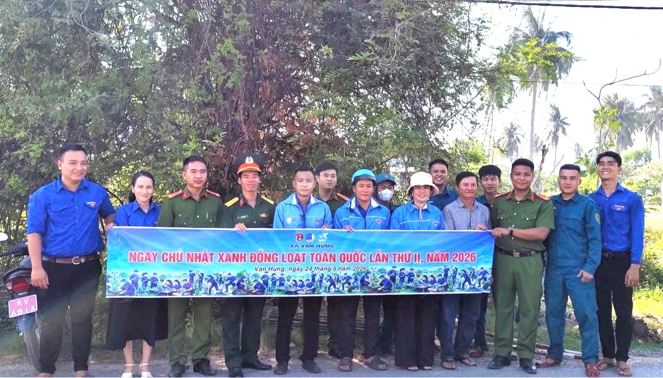 Chi đoàn Công an xã Vạn Hưng ra quân Chiến dịch thanh niên tình nguyện hè năm 2026
