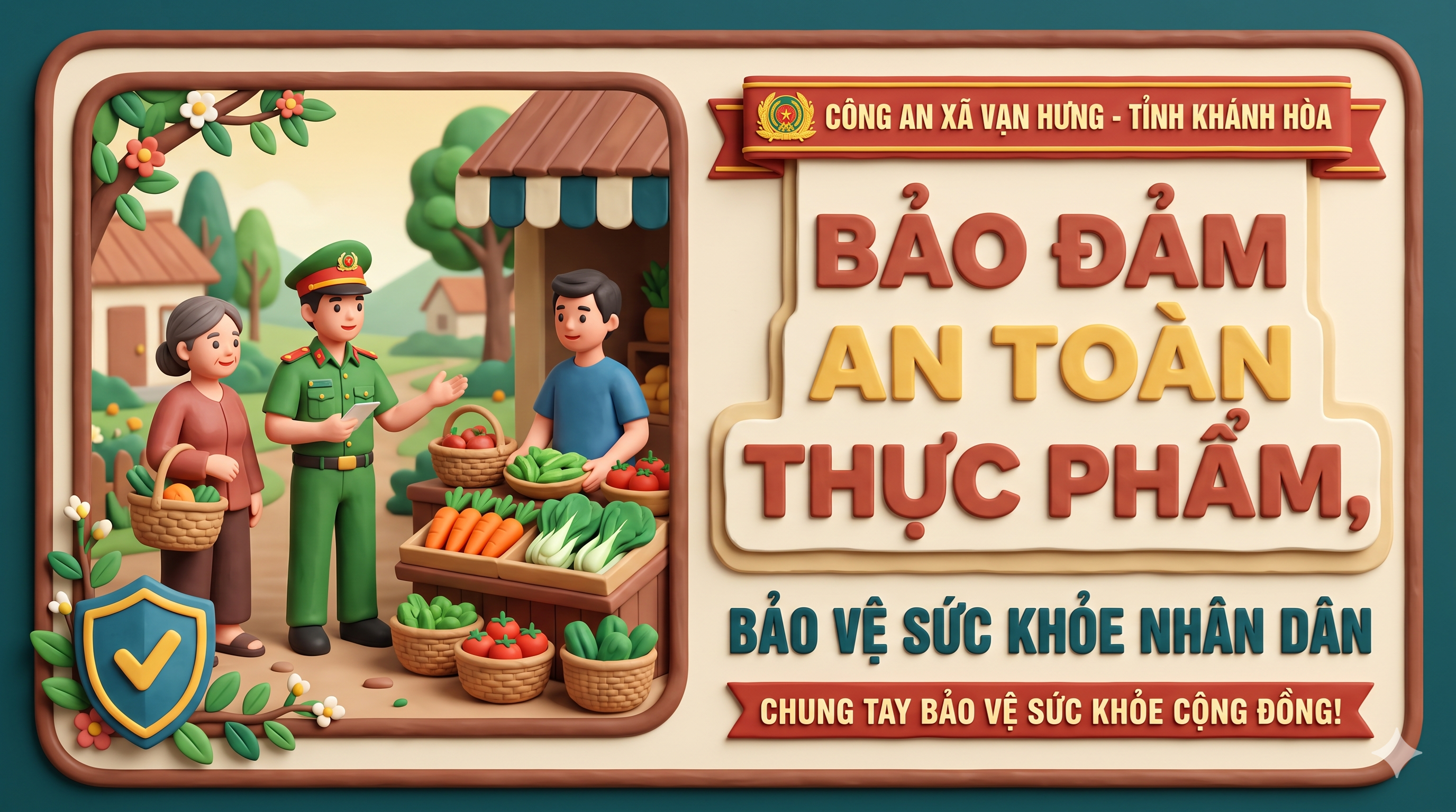 Công an xã Vạn Hưng: Chủ động bảo đảm an toàn thực phẩm, bảo vệ sức khỏe Nhân dân